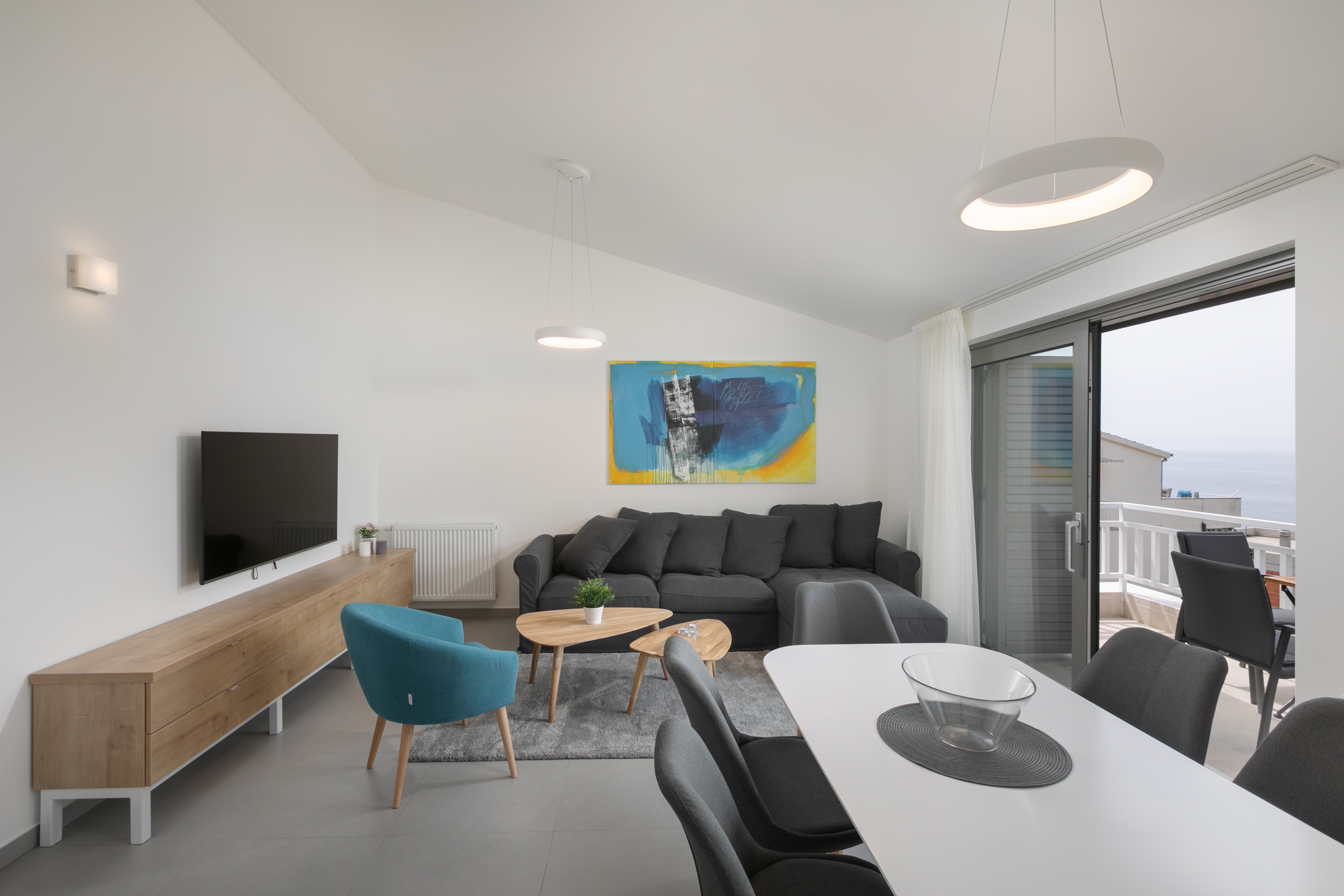 Two bedroom apartment with balcony and sea view Brela, Makarska (A-19345-c)