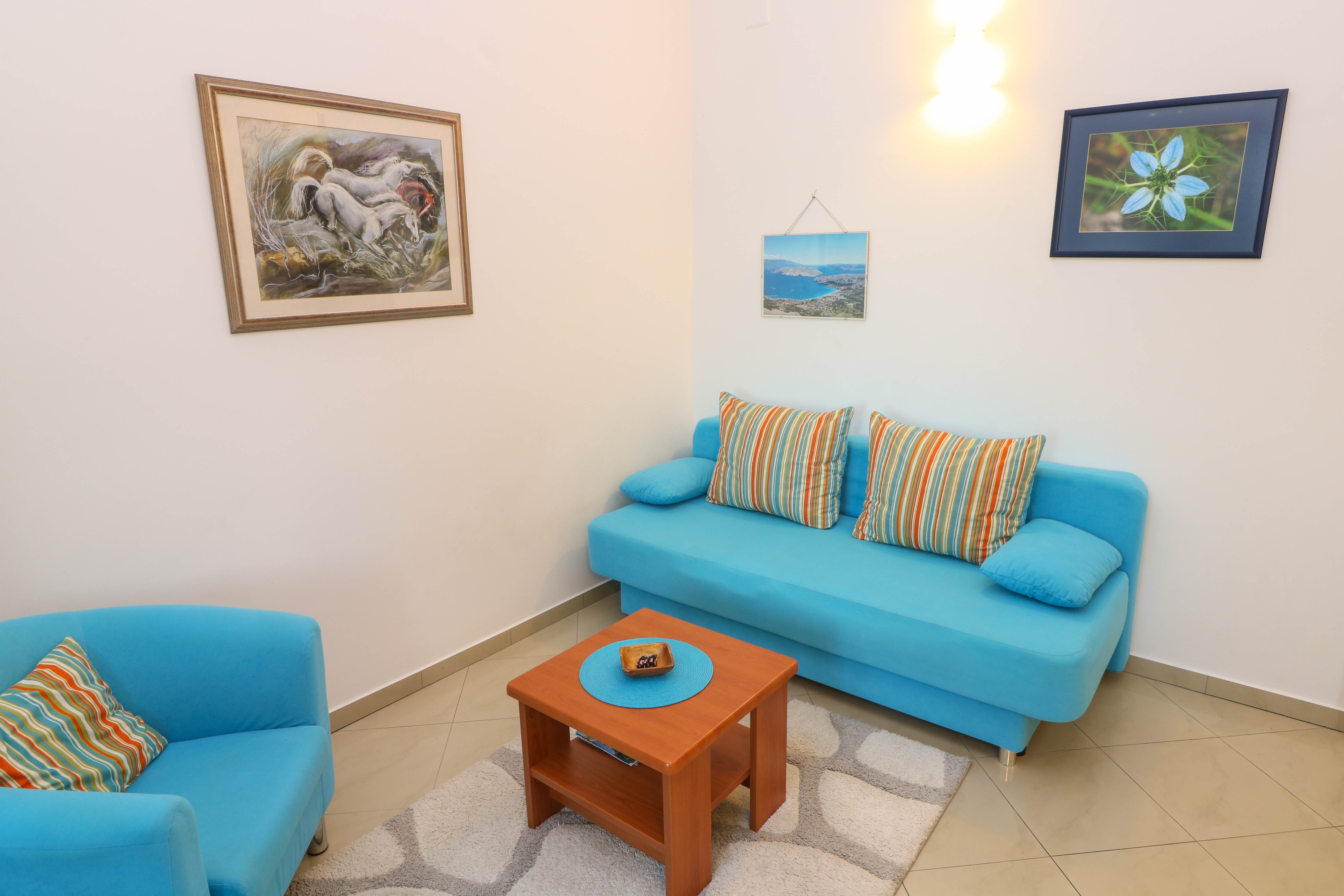 One bedroom apartment with terrace and sea view Baška, Krk  A-a
