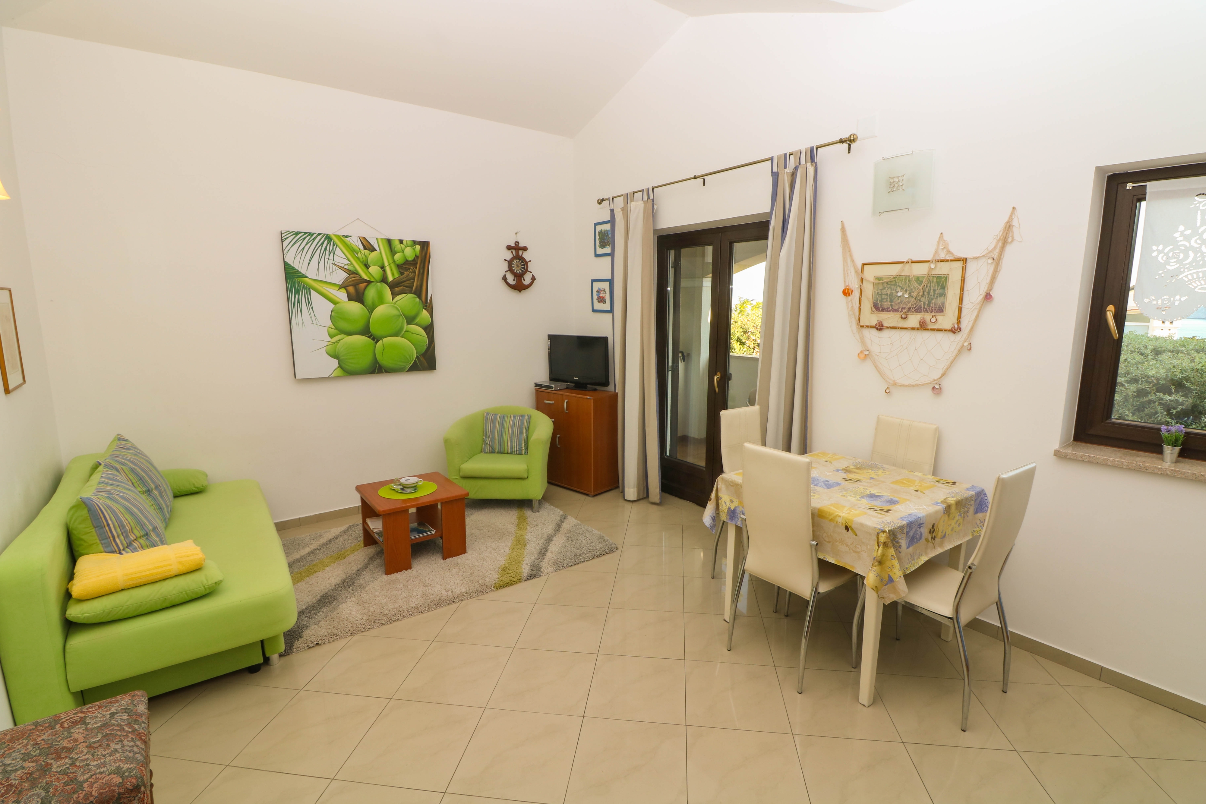 One bedroom apartment with terrace and sea view Baška, Krk  A-b