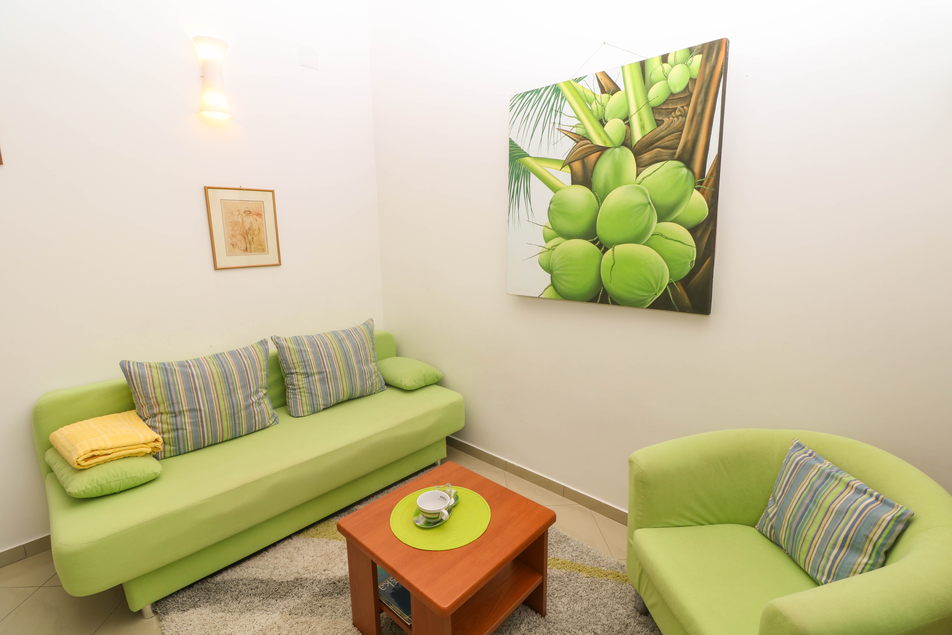 One bedroom apartment with terrace and sea view Baška, Krk  A-b