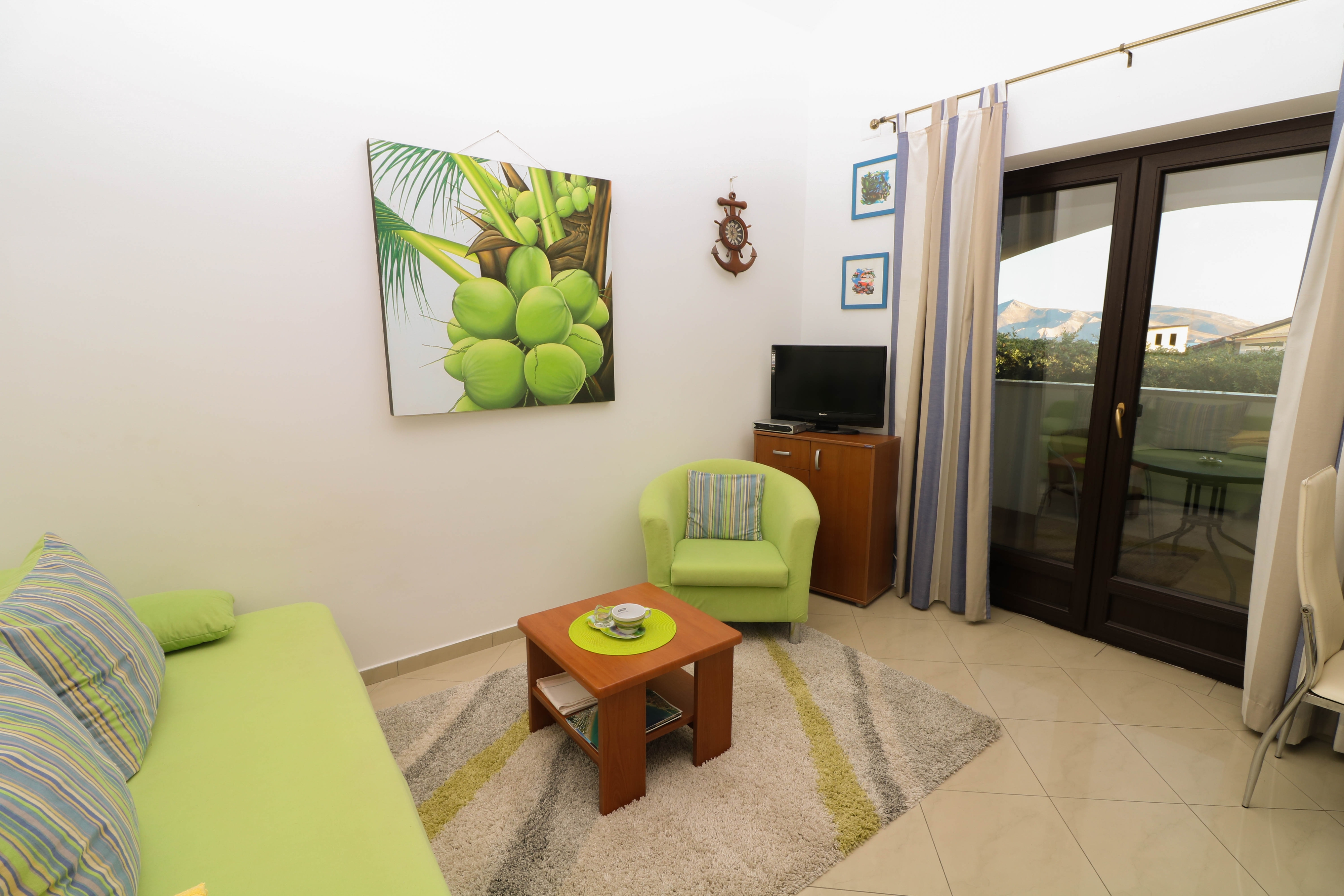 One bedroom apartment with terrace and sea view Baška, Krk  A-b