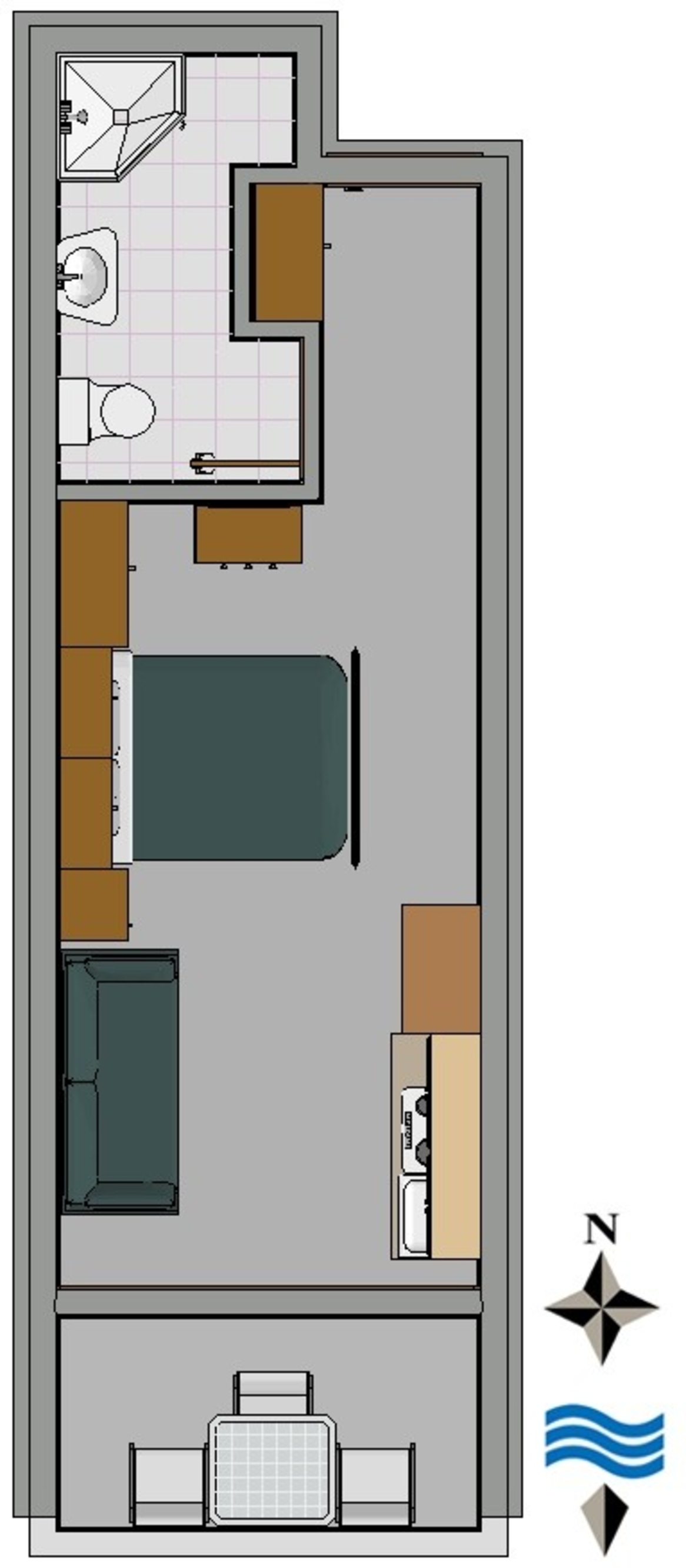 Studio flat with balcony and sea view Nemira, Omiš  AS-b