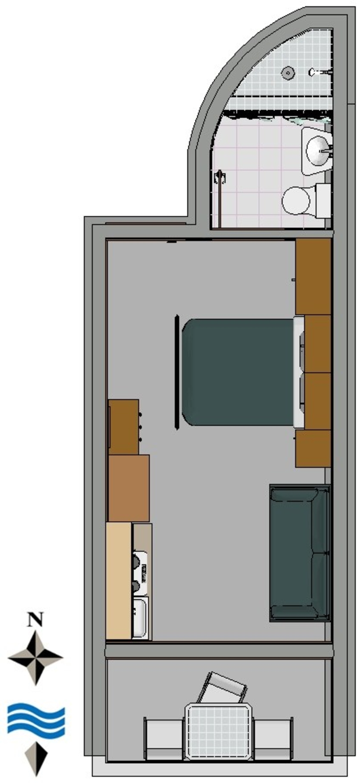 Studio flat with balcony and sea view Nemira, Omiš  AS-e