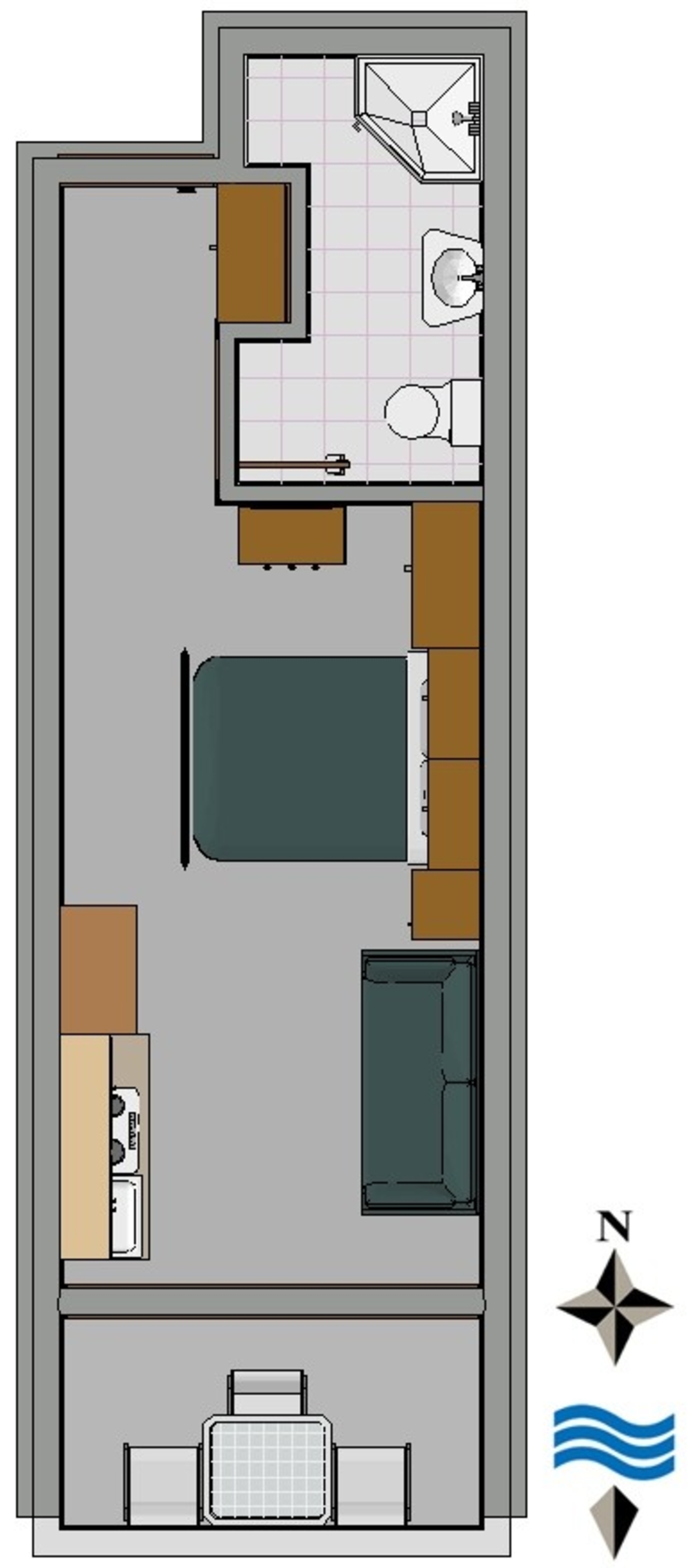 Studio flat with balcony and sea view Nemira, Omiš  AS-g