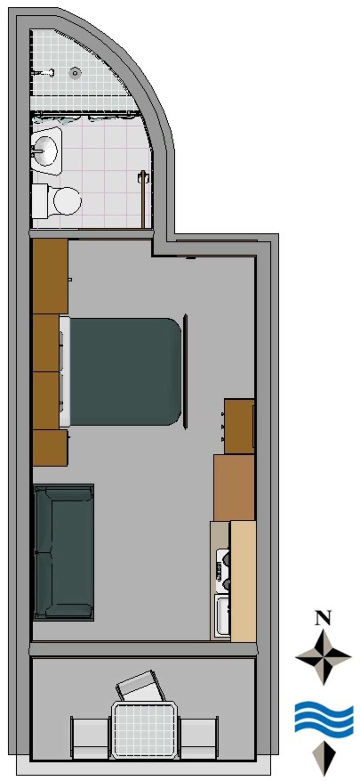 Studio flat with balcony and sea view Nemira, Omiš  AS-h