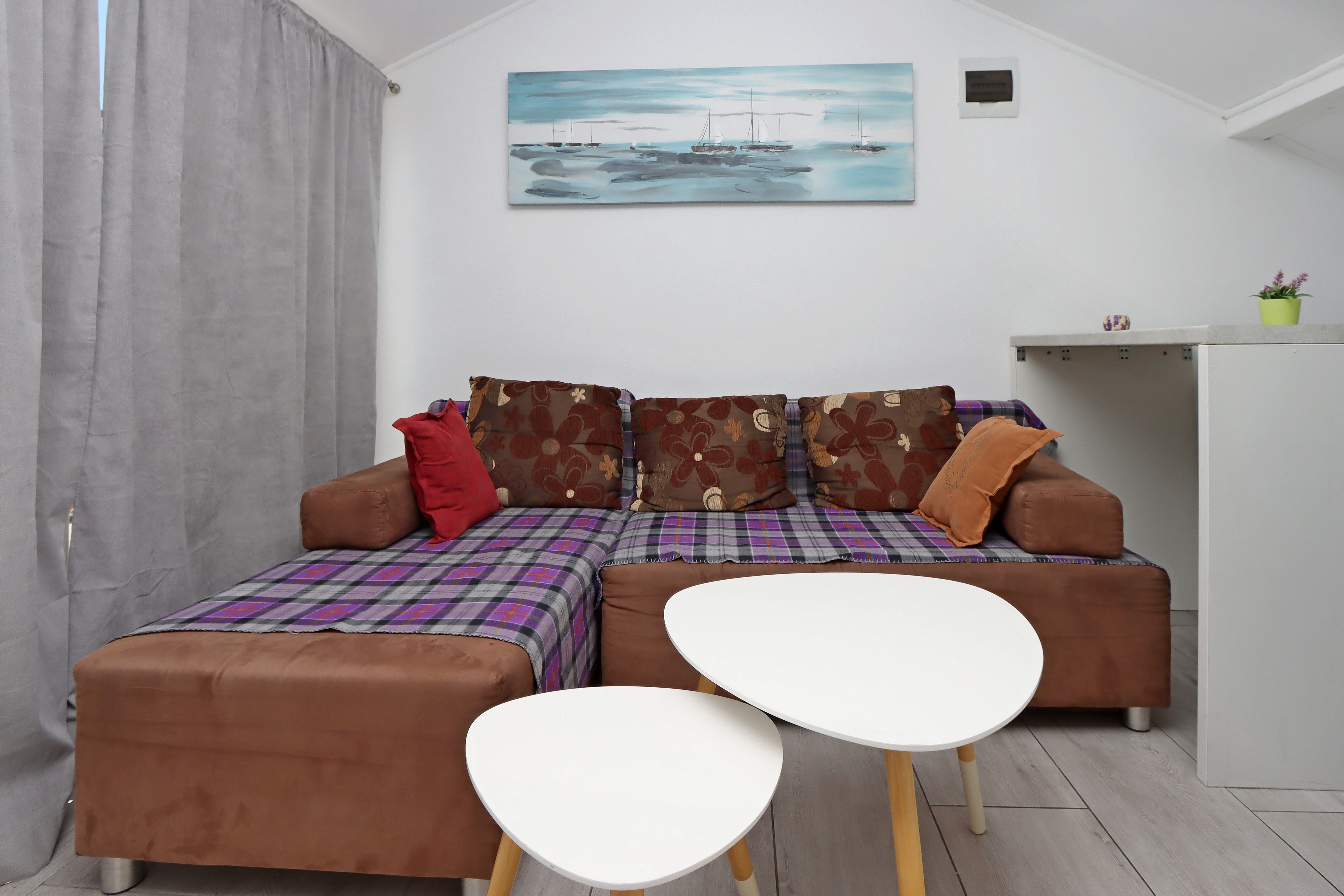 Studio flat with balcony and sea view Novi Vinodolski (AS-19981-a)