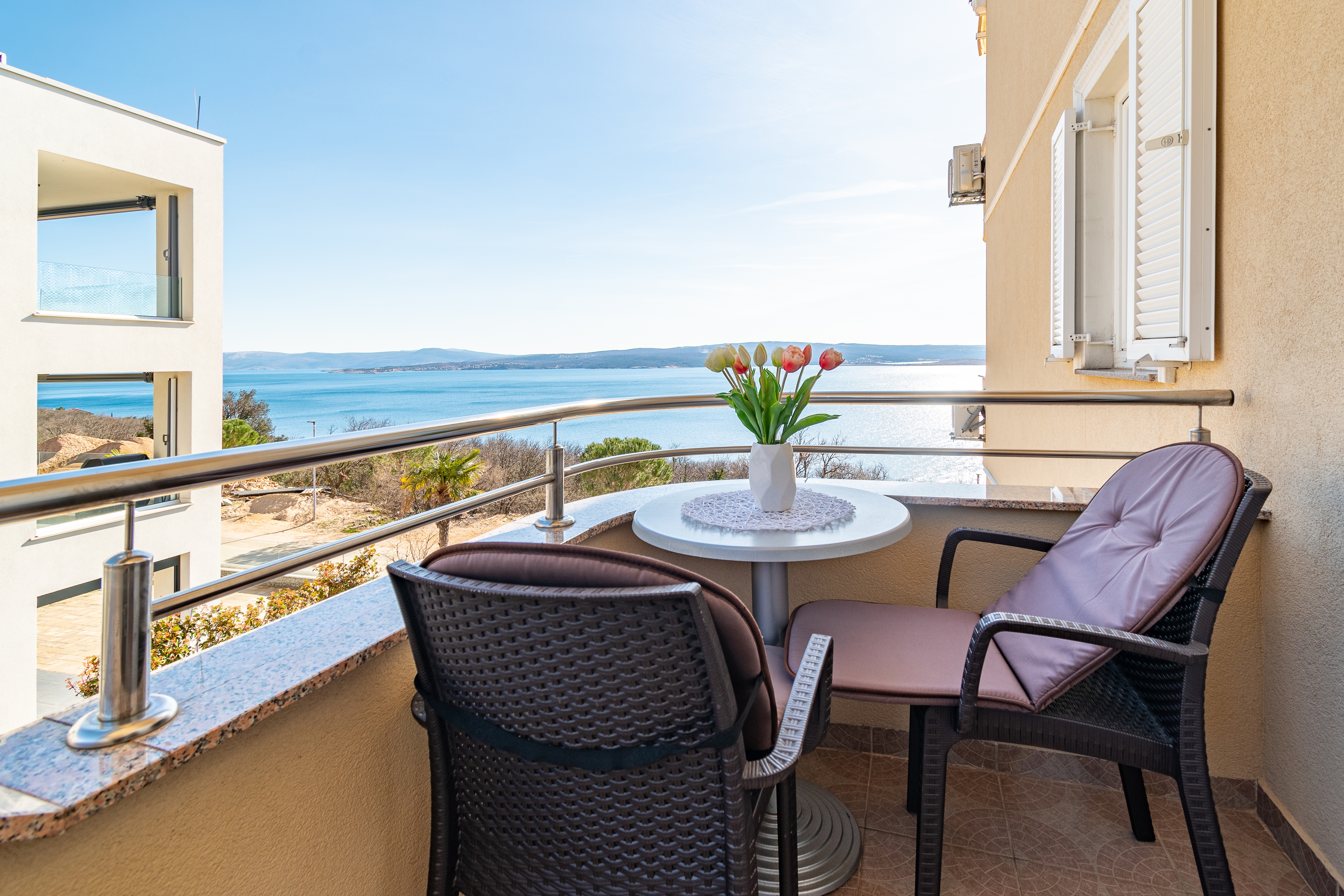 Studio flat with balcony and sea view Dramalj, Crikvenica  AS-e