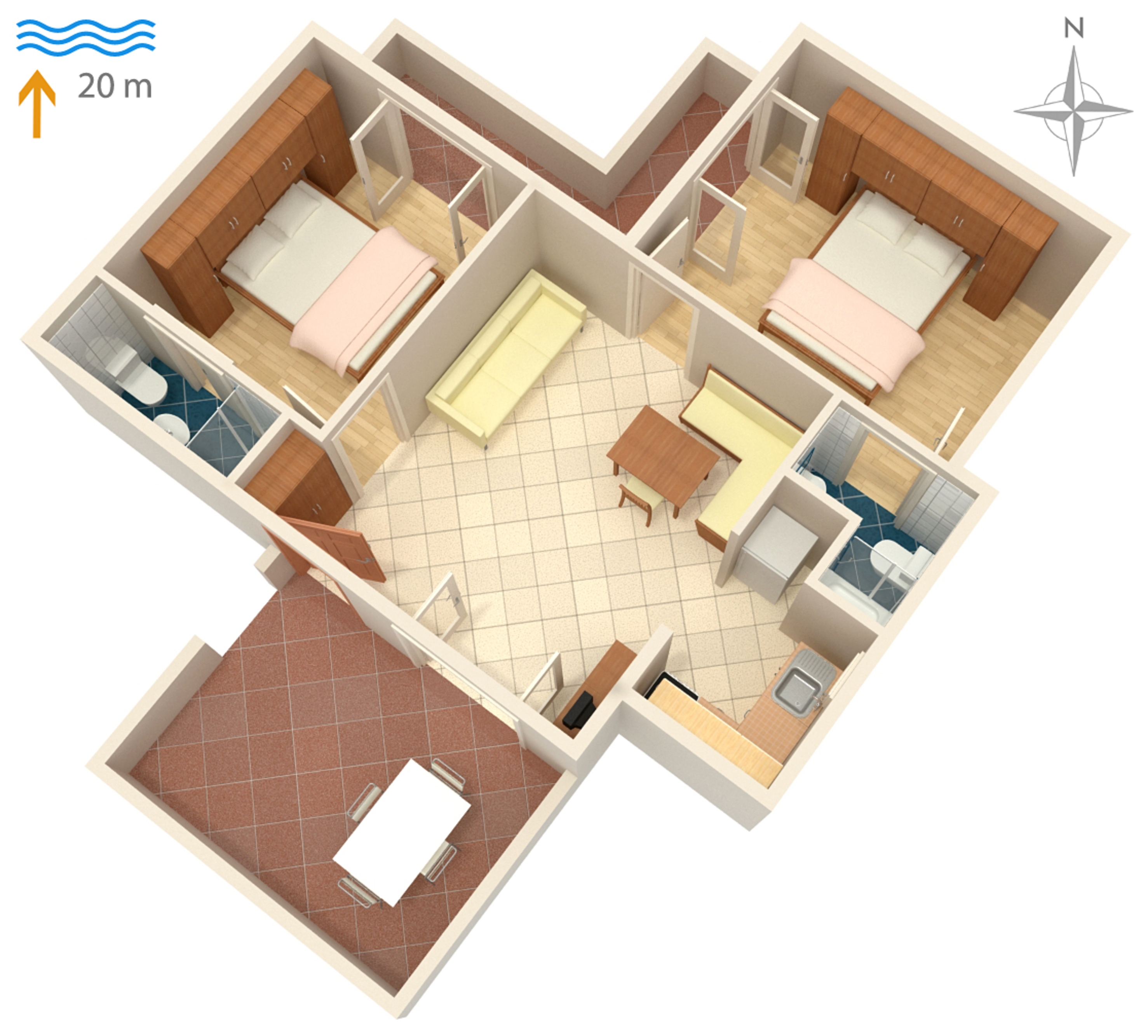 Two bedroom apartment near beach Supetarska Draga - Donja, Rab  A-b