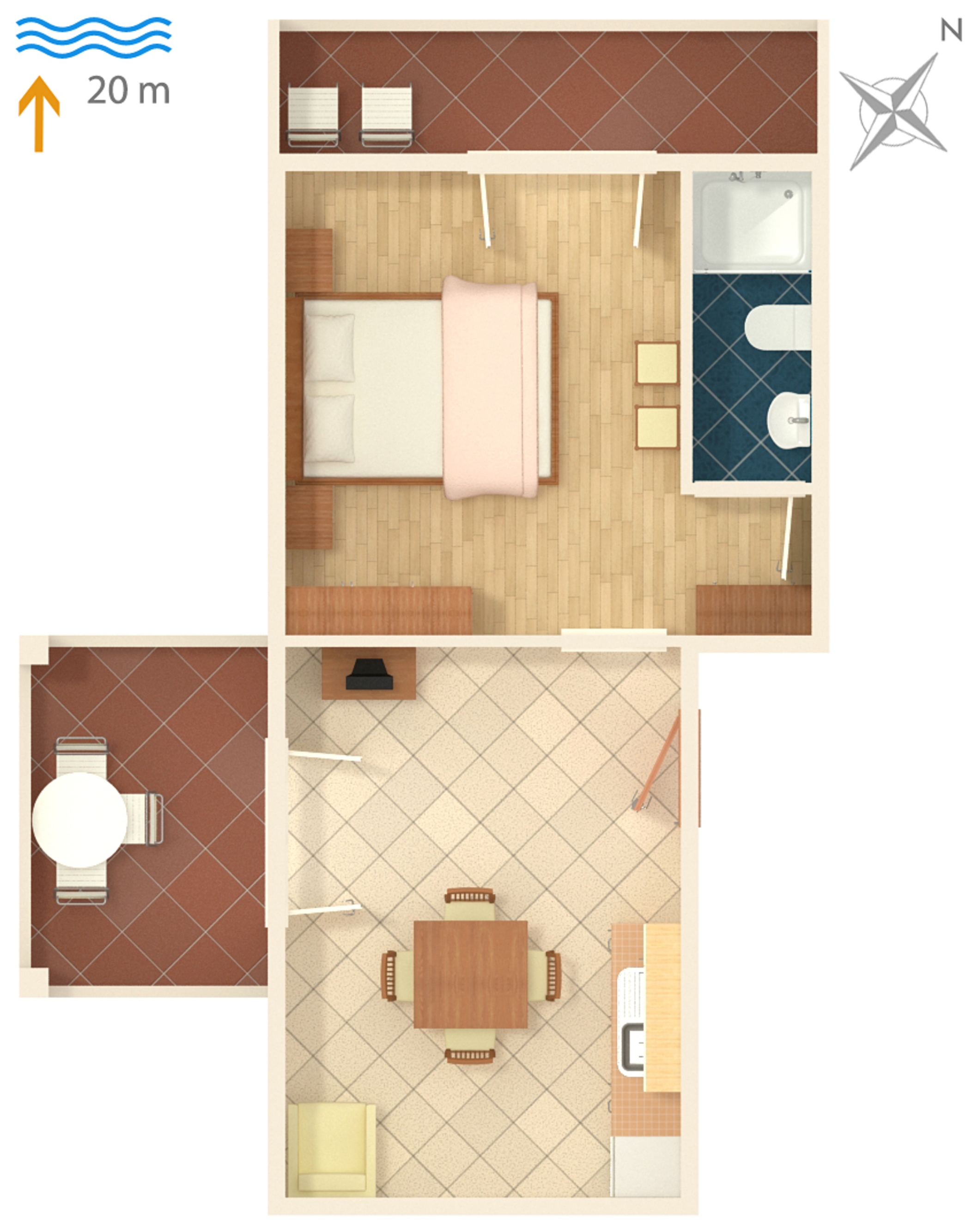 One bedroom apartment near beach Supetarska Draga - Donja, Rab  A-d
