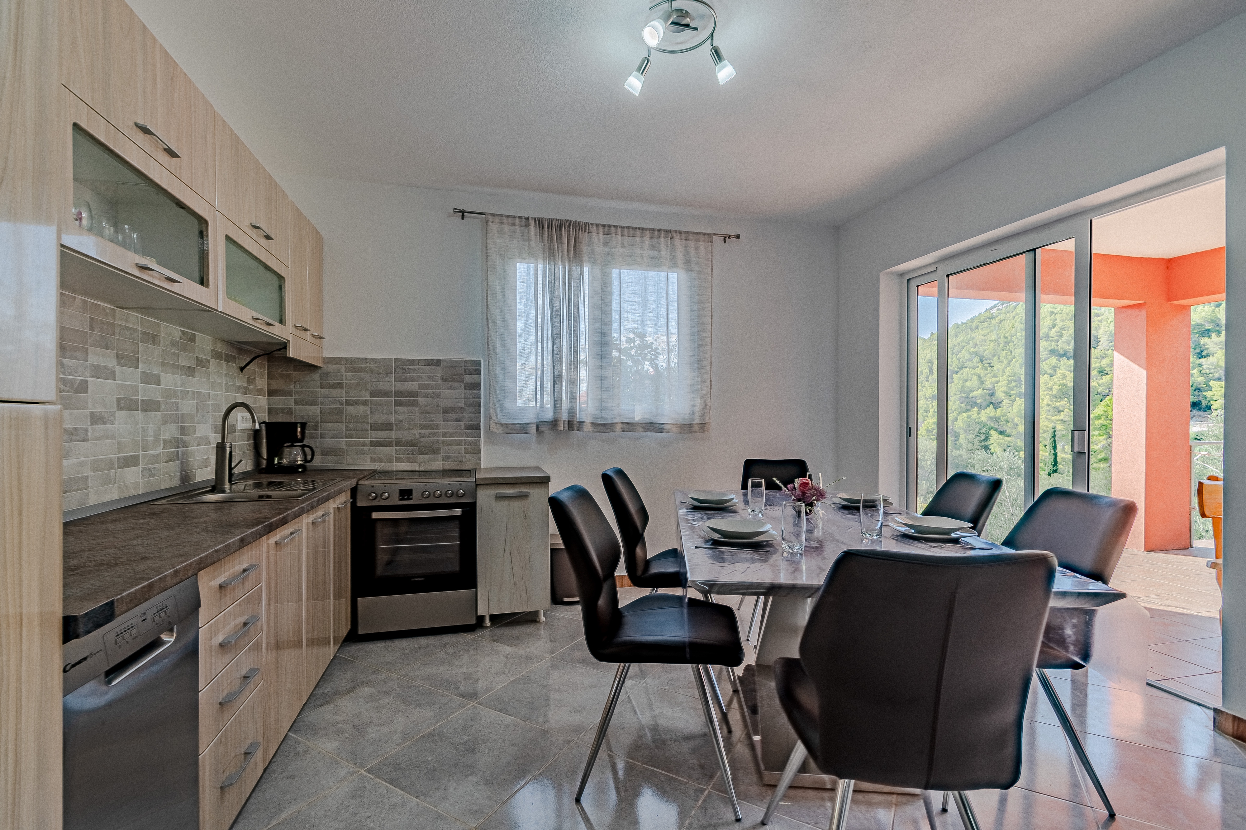 Two bedroom apartment with terrace and sea view Cove Poplat, Korčula (A-20023-b)