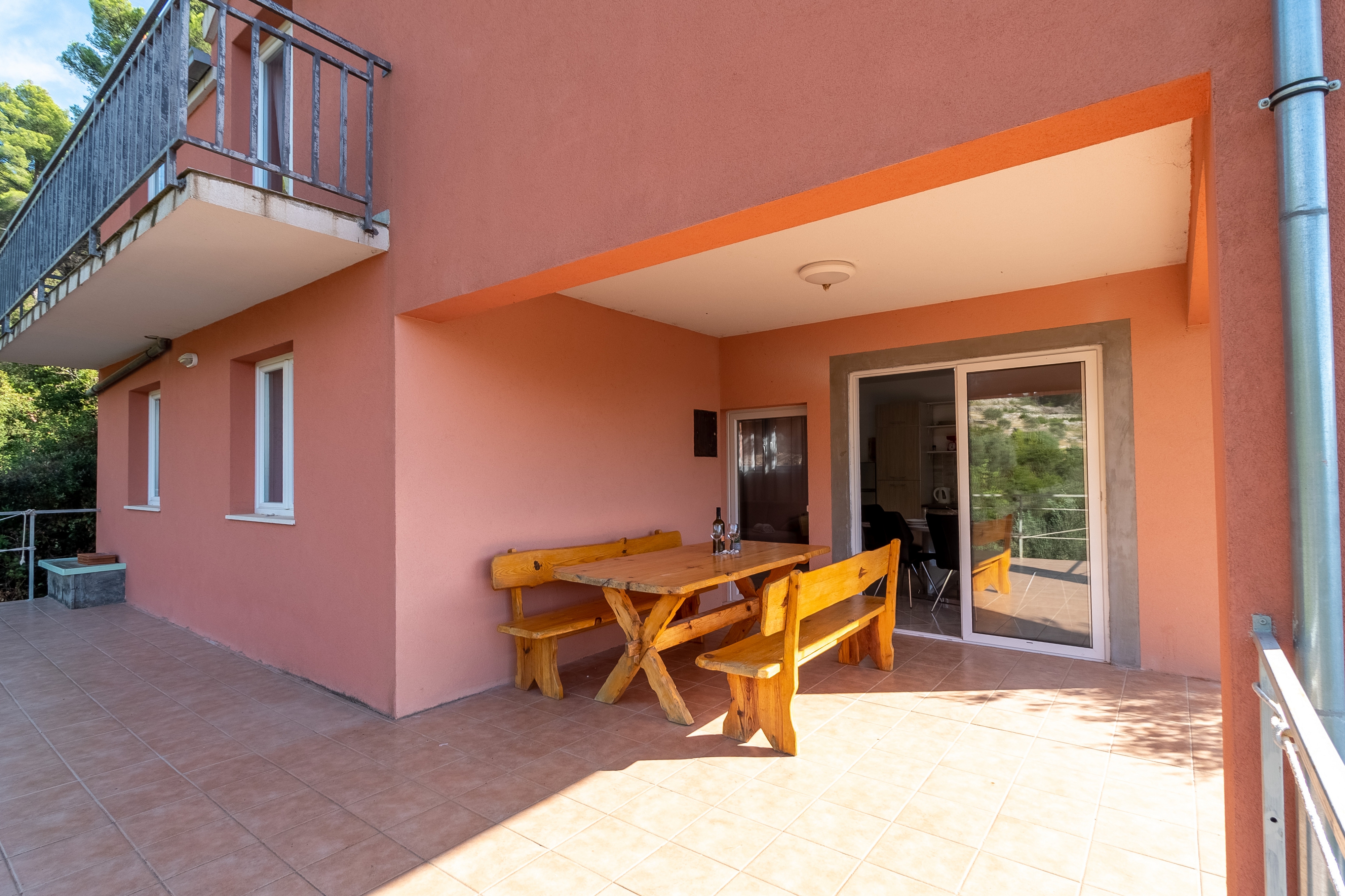 Two bedroom apartment with terrace and sea view Cove Poplat, Korčula  A-b