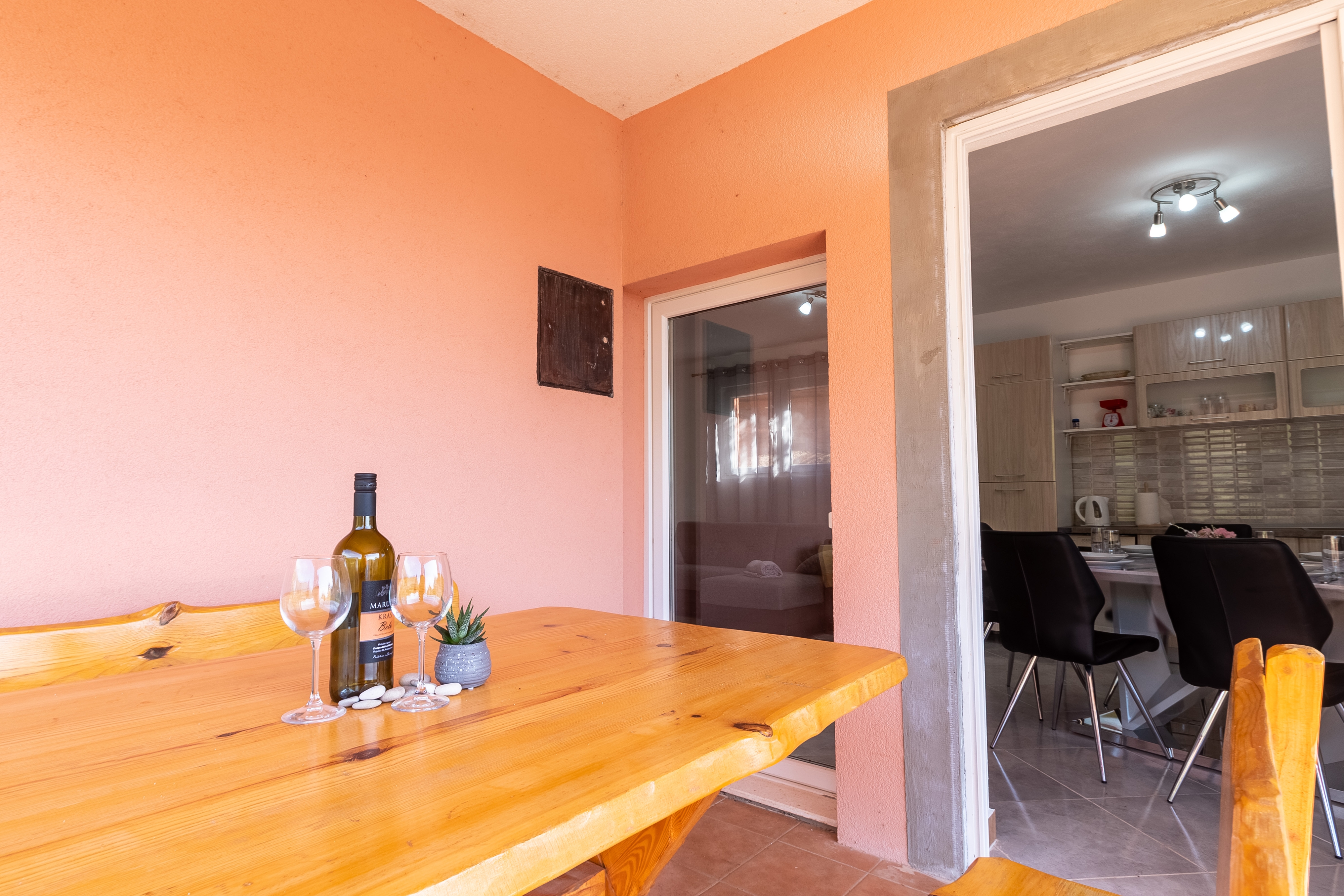 Two bedroom apartment with terrace and sea view Cove Poplat, Korčula  A-b