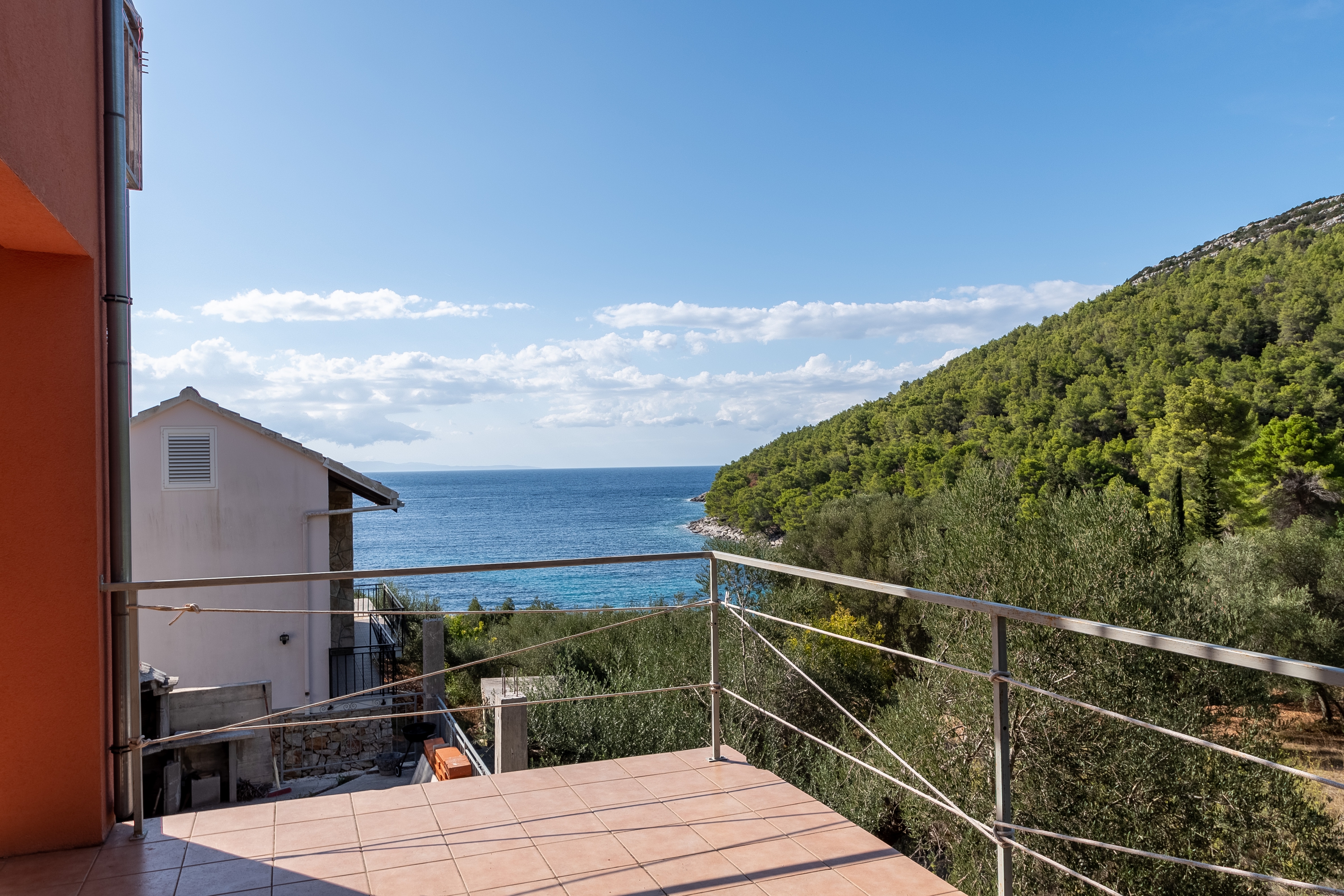 Two bedroom apartment with terrace and sea view Cove Poplat, Korčula  A-b