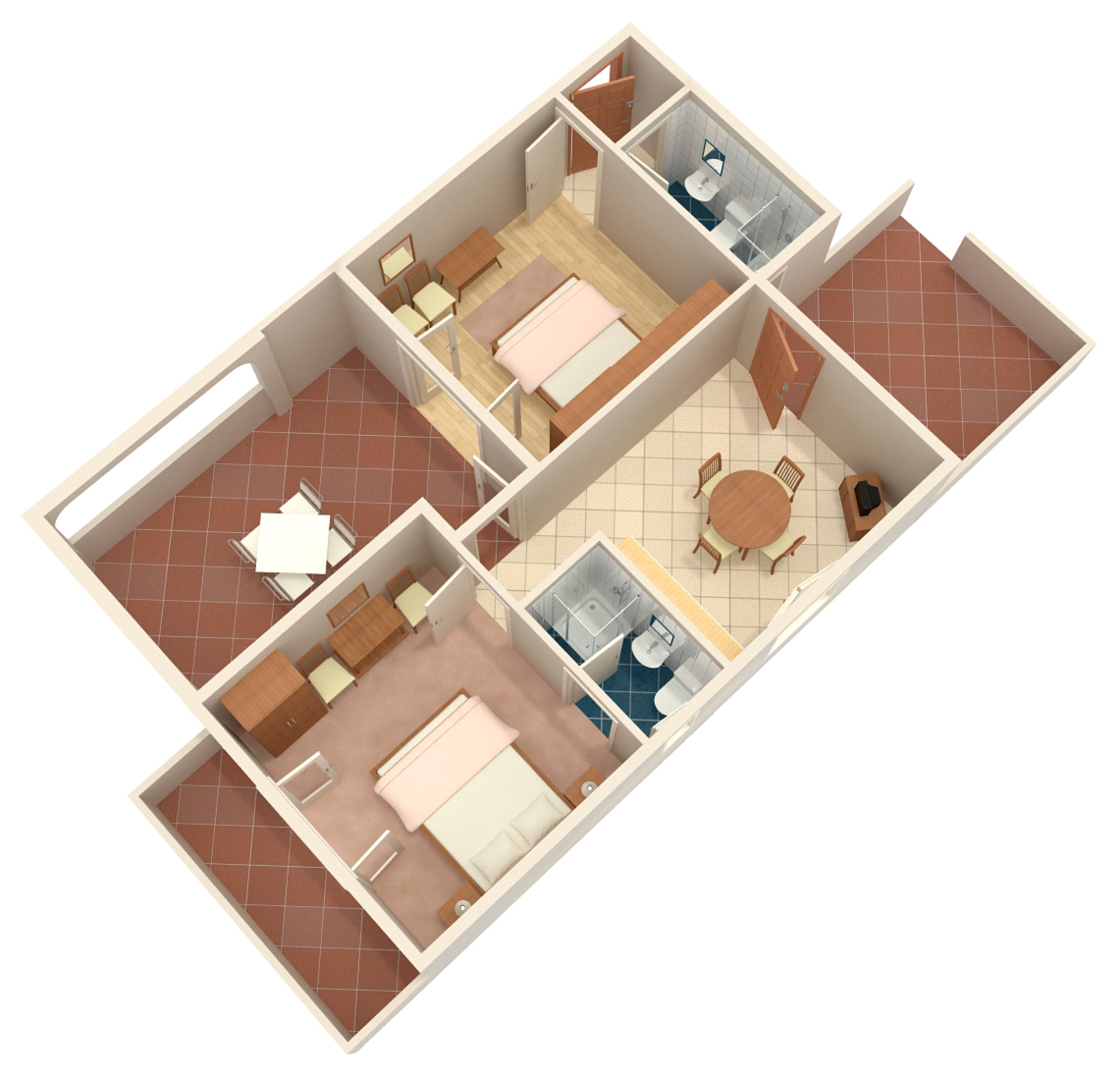 Two bedroom apartment with terrace and sea view Supetarska Draga - Donja, Rab  A-a