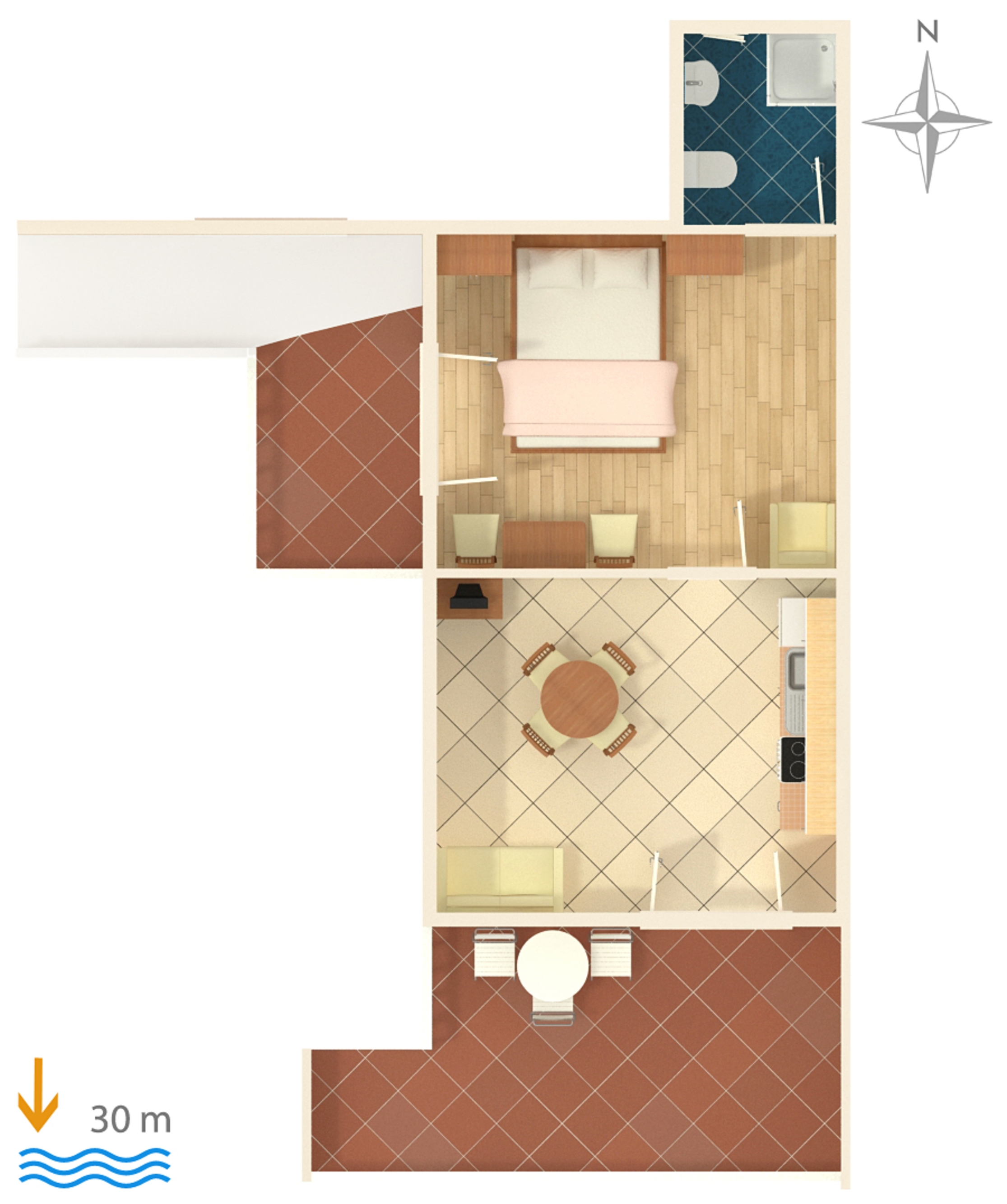 One bedroom apartment near beach Supetarska Draga - Gornja, Rab  A-c