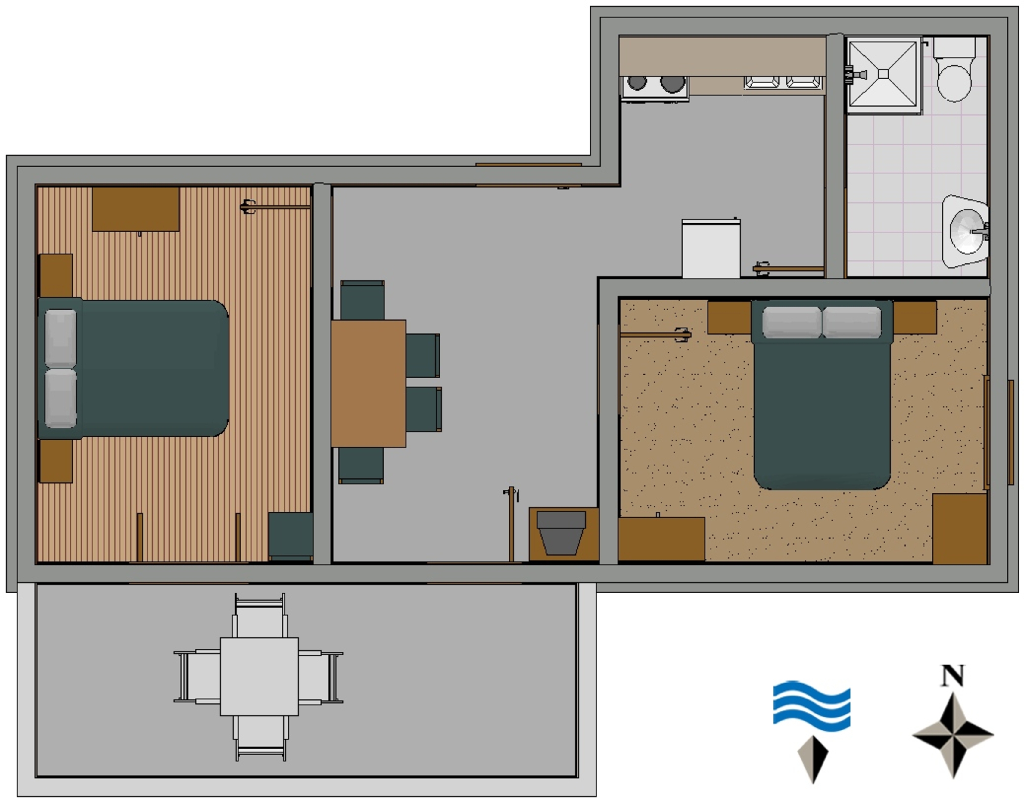 Two bedroom apartment with terrace Supetarska Draga - Donja, Rab  A-b