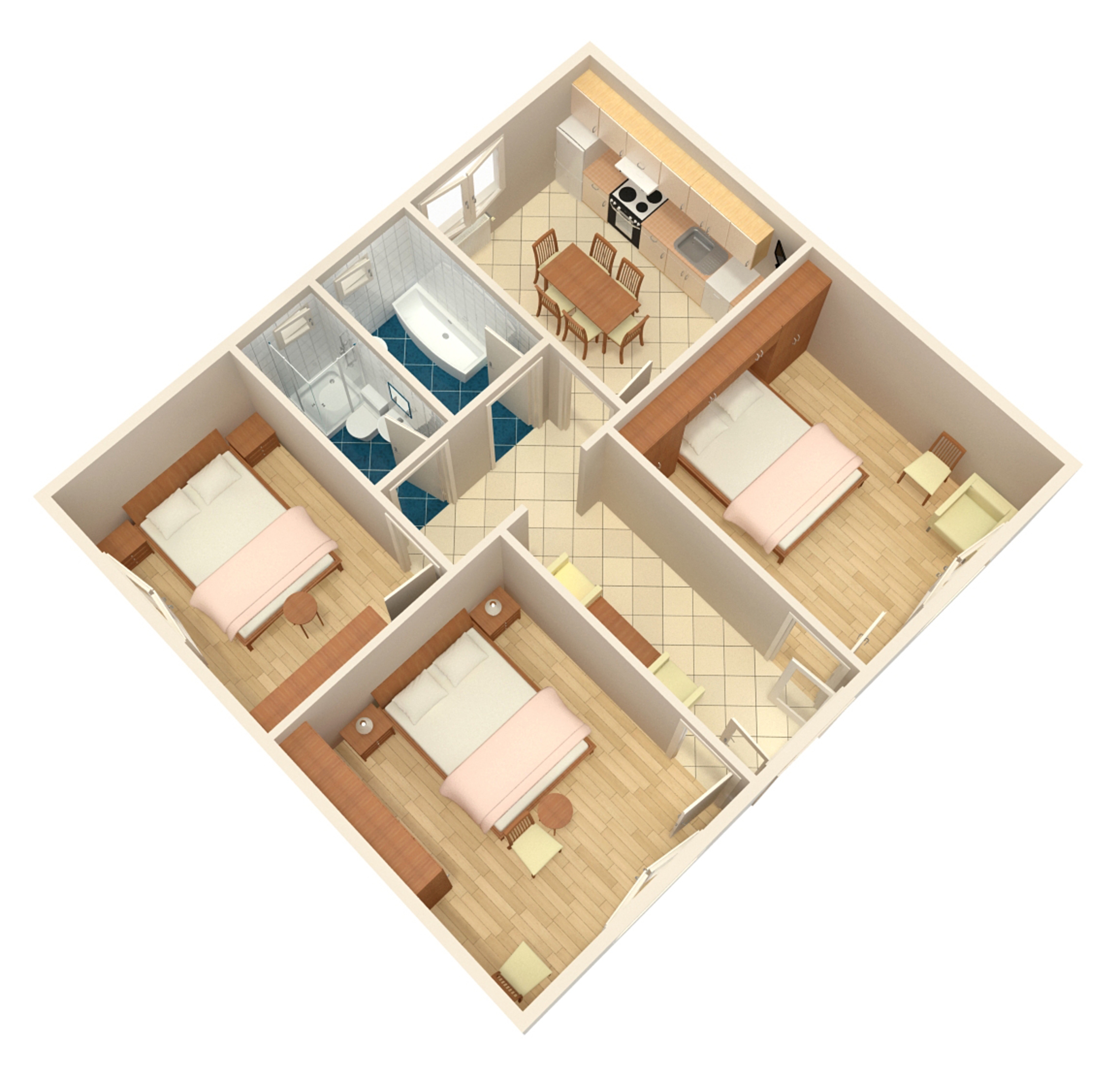 Three bedroom apartment near beach Supetarska Draga - Donja, Rab  A-a