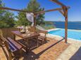 Bilice, Terrasse dans l’hébergement en type house, avec la vue sur la mer et WiFi.