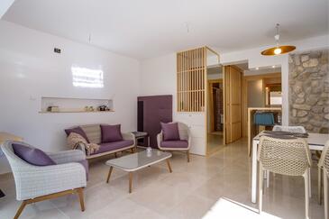 Mali Lošinj, Pokój dzienny w zakwaterowaniu typu apartment, Dostępna klimatyzacja i WiFi.