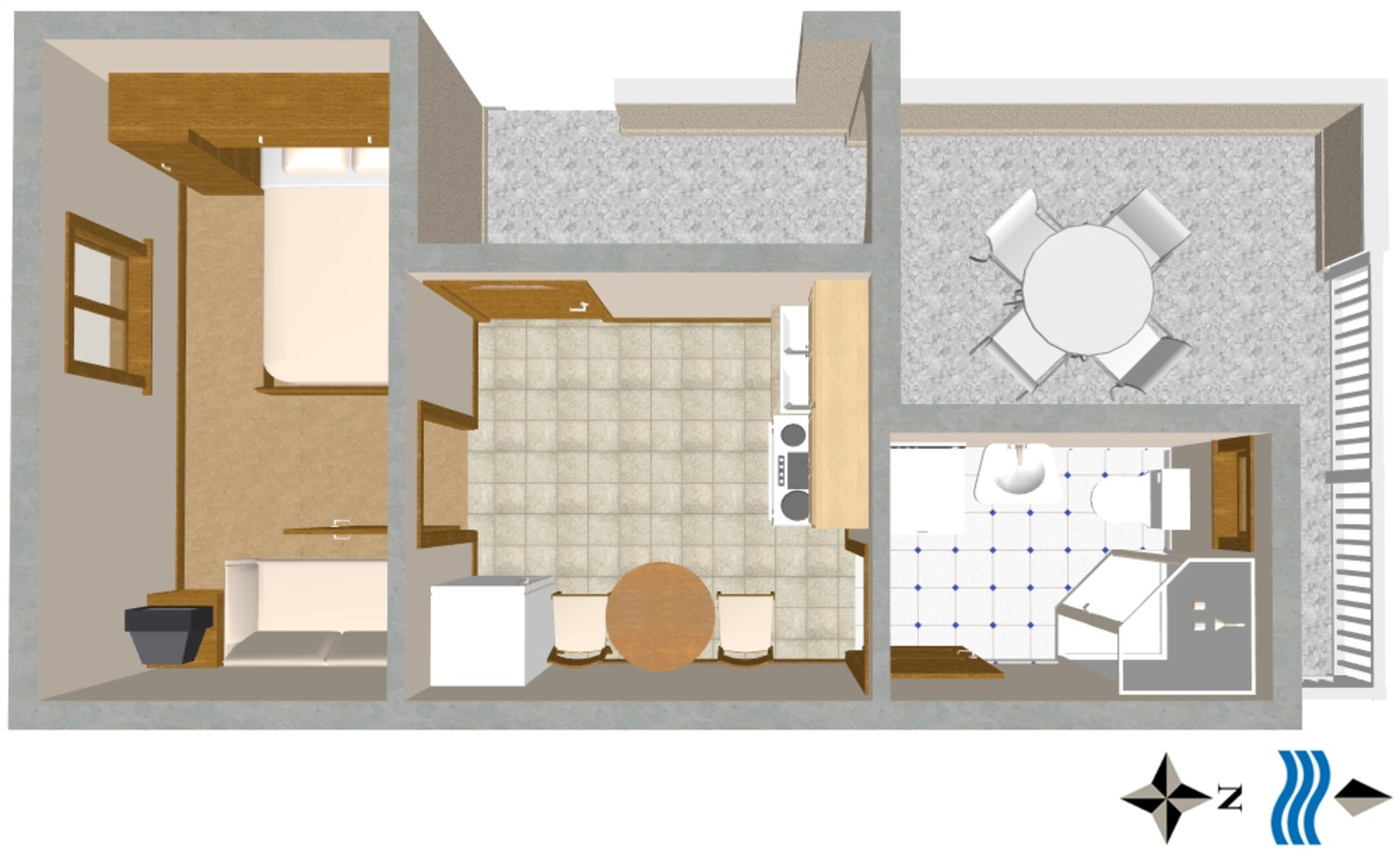 One bedroom apartment with terrace and sea view Slatine, Čiovo  A-b