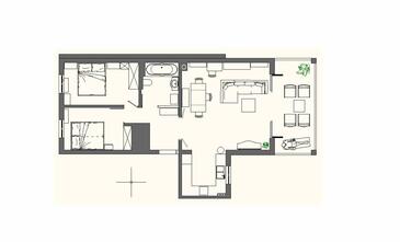 Zaton Mali, Proiect în unitate de cazare tip apartment, WiFi.