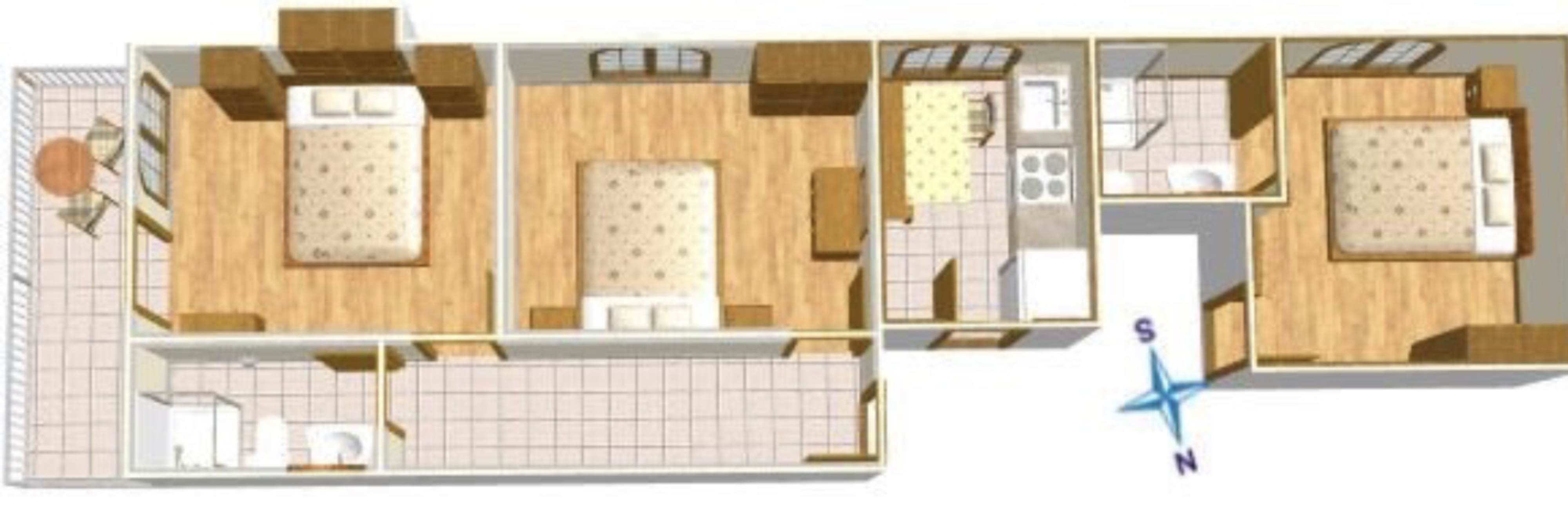 Three bedroom apartment near beach Igrane, Makarska  A-a