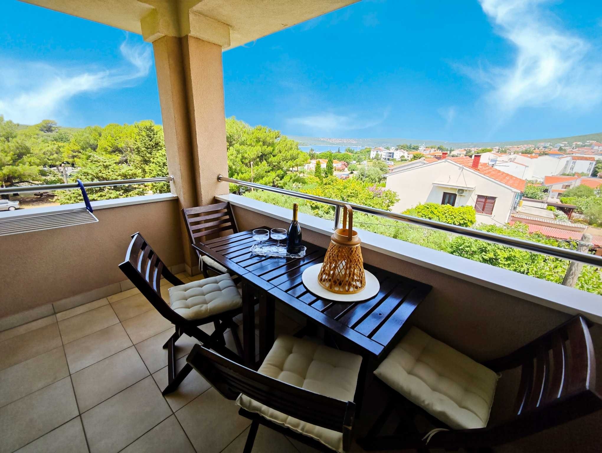 One bedroom apartment with terrace and sea view Punat, Krk (A-20408-b)