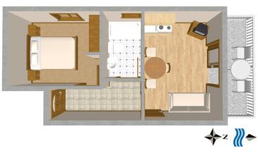 Načrt Mastrinka, Načrt v nastanitvi vrste apartment, WiFi.