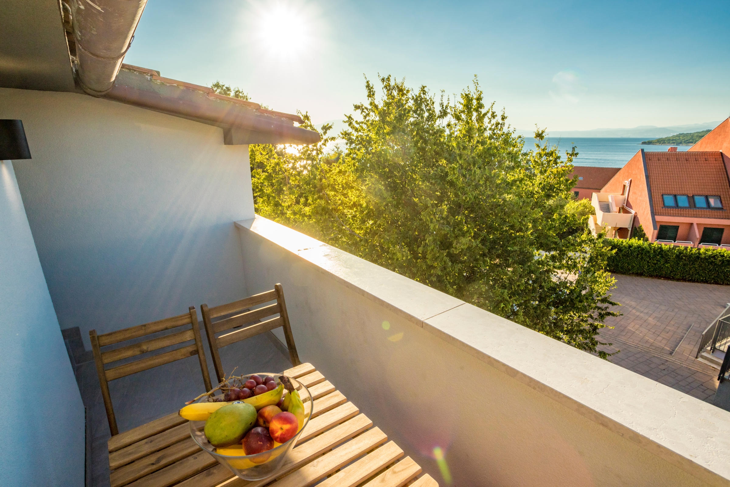 Two bedroom apartment with balcony and sea view Njivice, Krk  A-c
