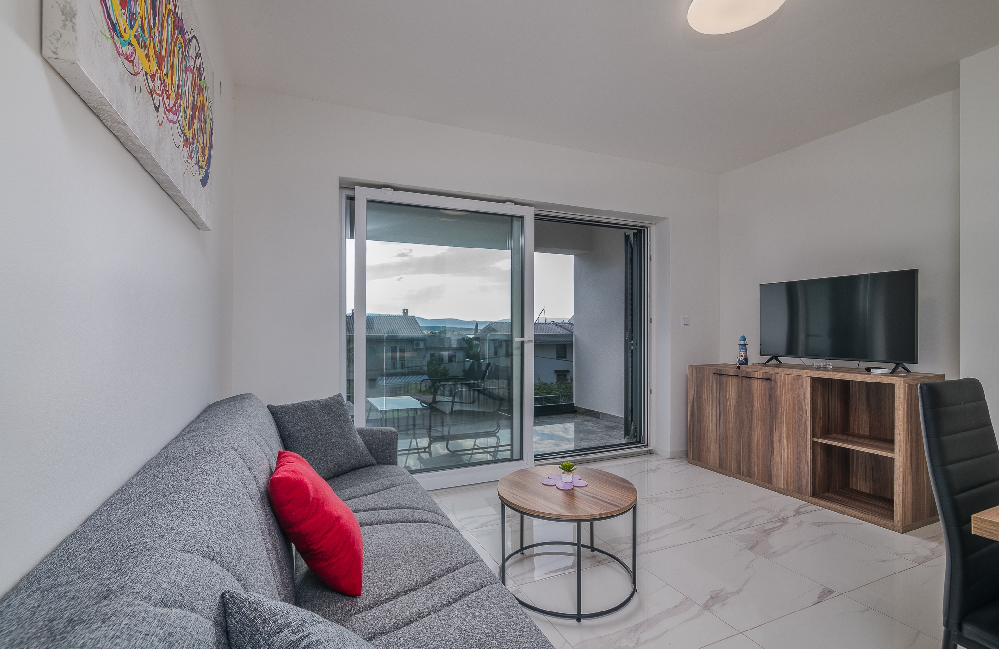 Three bedroom apartment with terrace and sea view Malinska, Krk (A-20484-c)