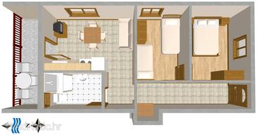 Mastrinka, Schema nell'alloggi del tipo apartment, WiFi.