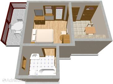 Plan Jelsa, Plan in the apartment, dopusteni kucni ljubimci i WIFI.