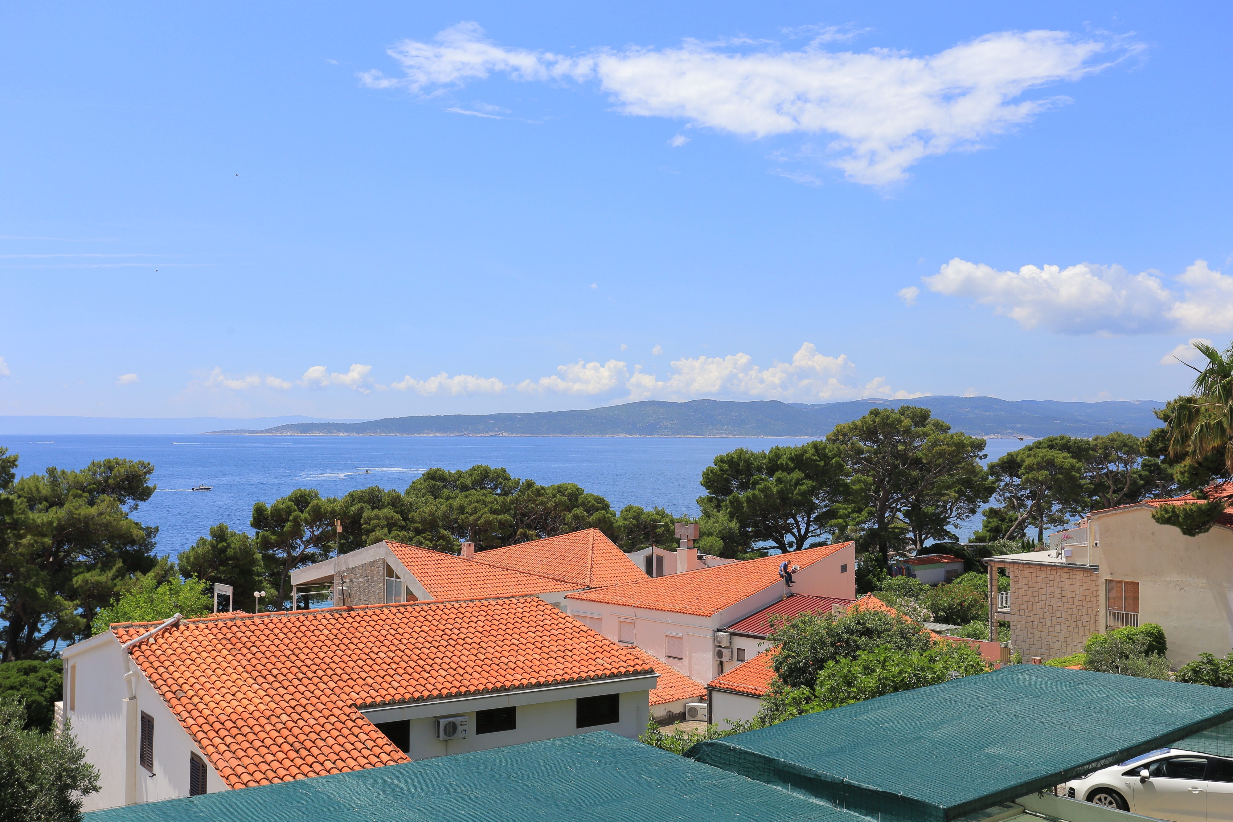 One bedroom apartment with terrace and sea view Brela, Makarska  A-c