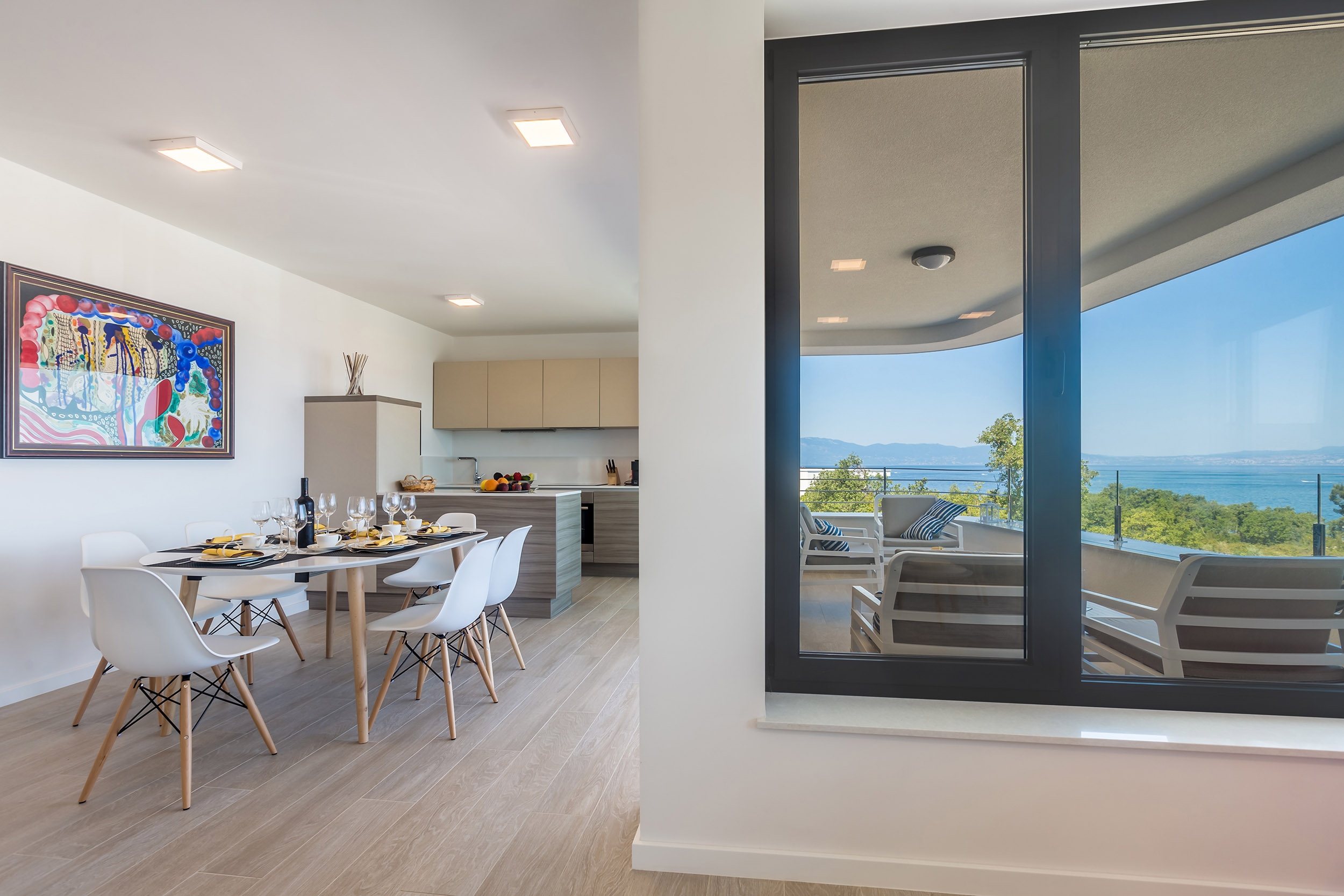 Two bedroom apartment with terrace and sea view Vantačići, Krk  A-b