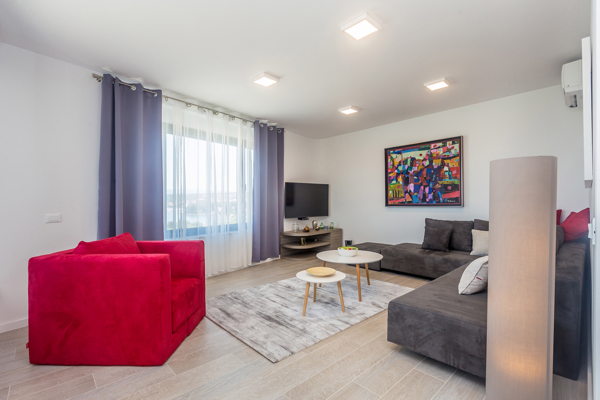 Two bedroom apartment with terrace and sea view Vantačići, Krk  A-b
