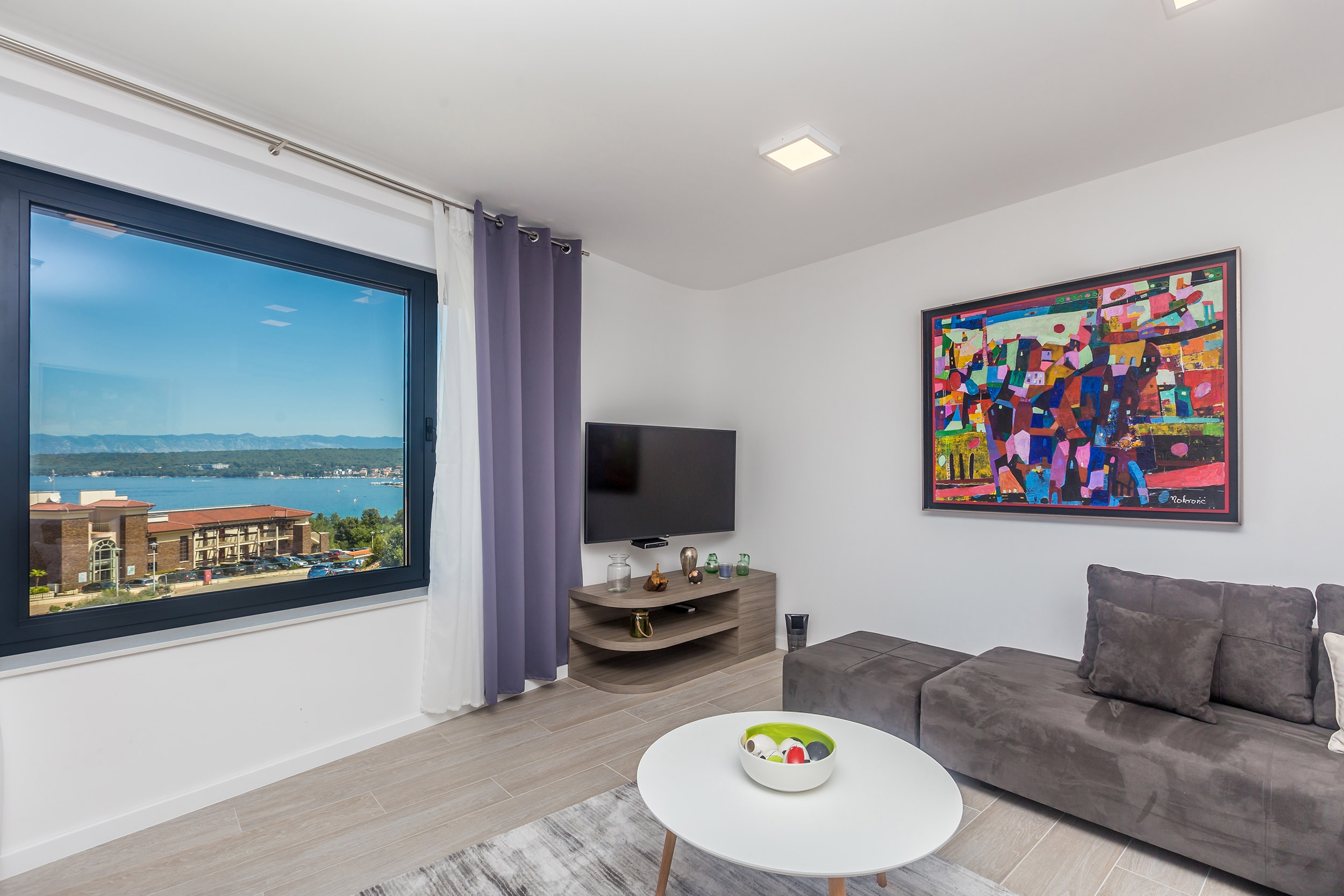 Two bedroom apartment with terrace and sea view Vantačići, Krk  A-b