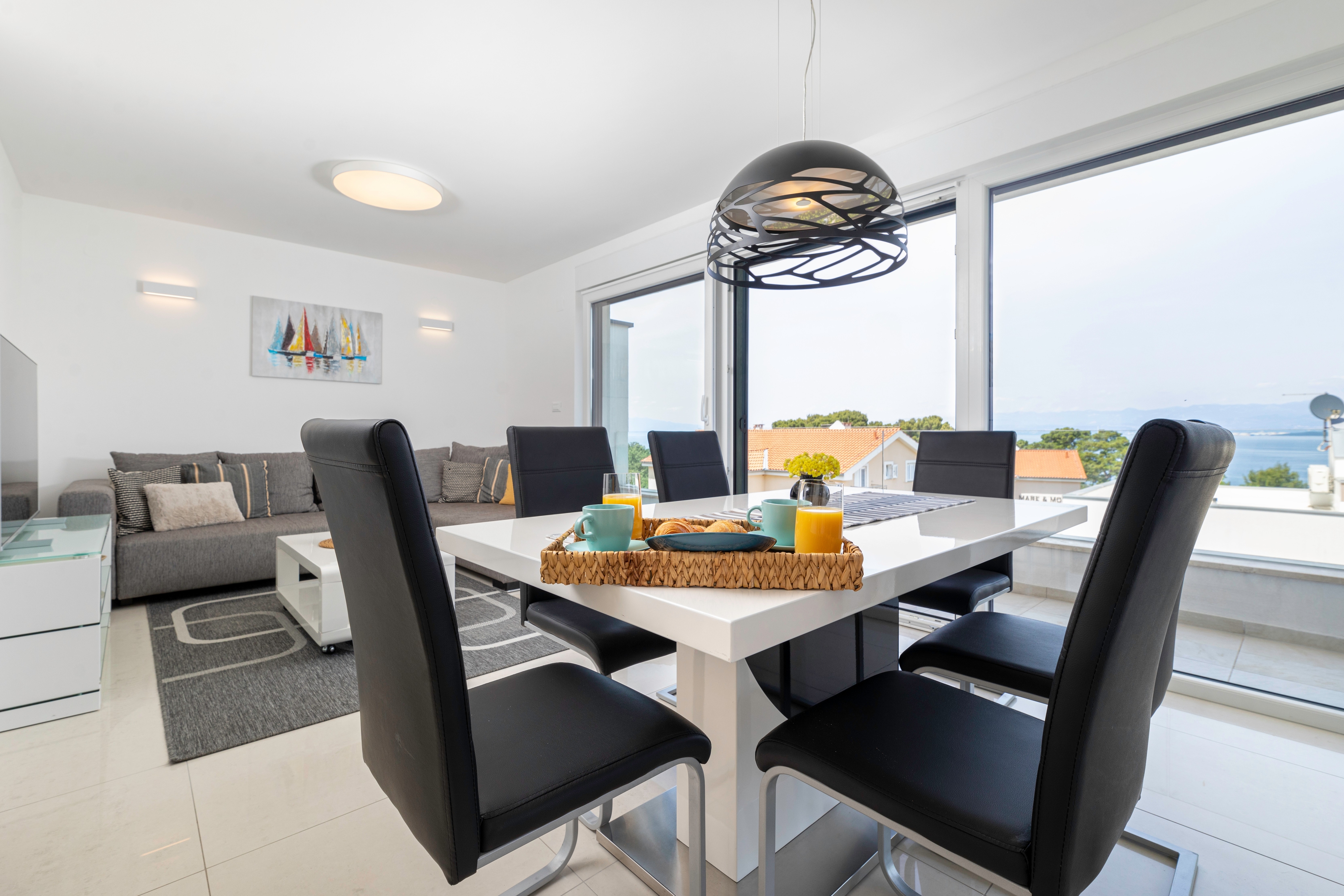 Two bedroom apartment with terrace and sea view Vantačići, Krk  A-d