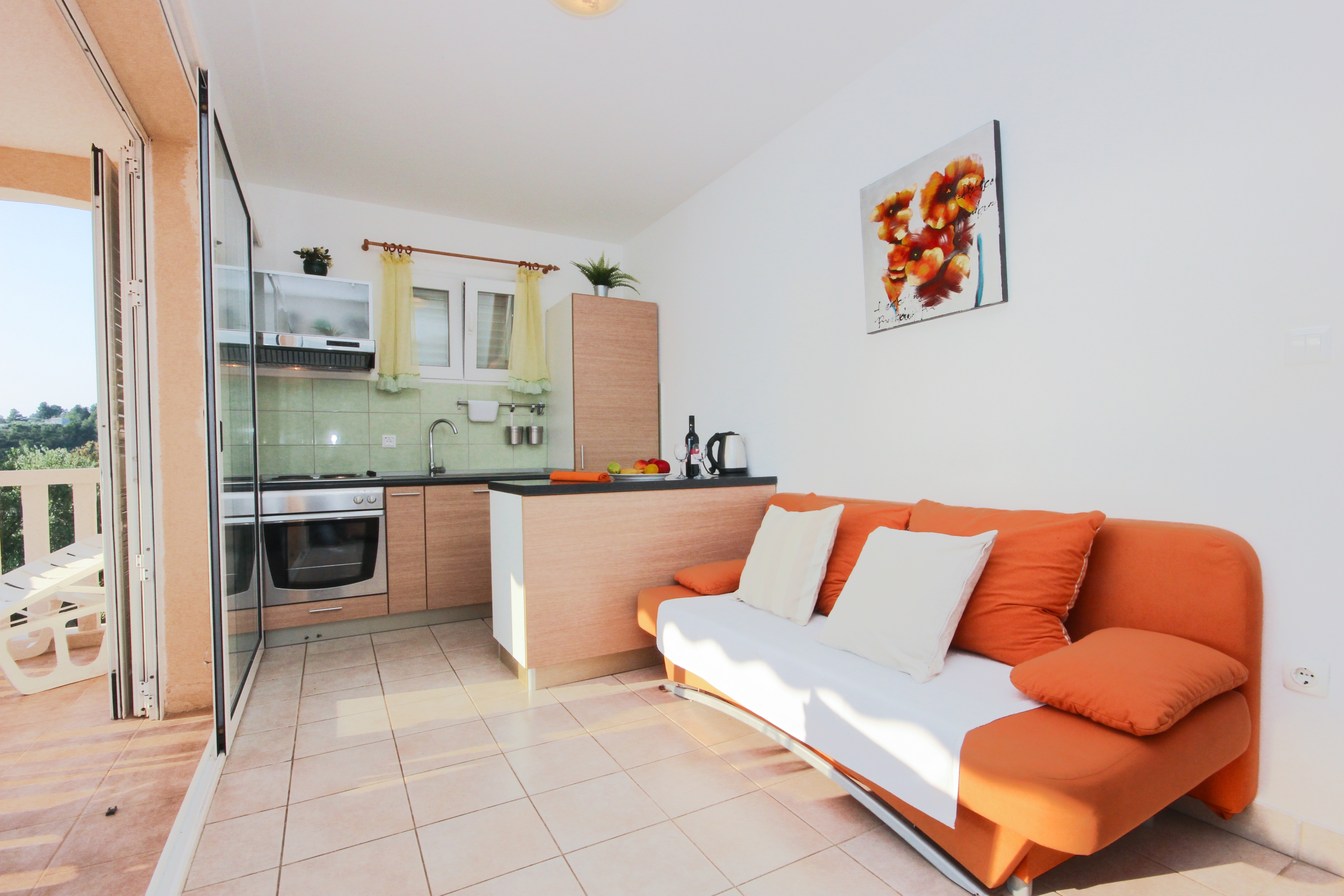Two bedroom apartment with terrace and sea view Cove Gradina, Korčula (A-20658-a)