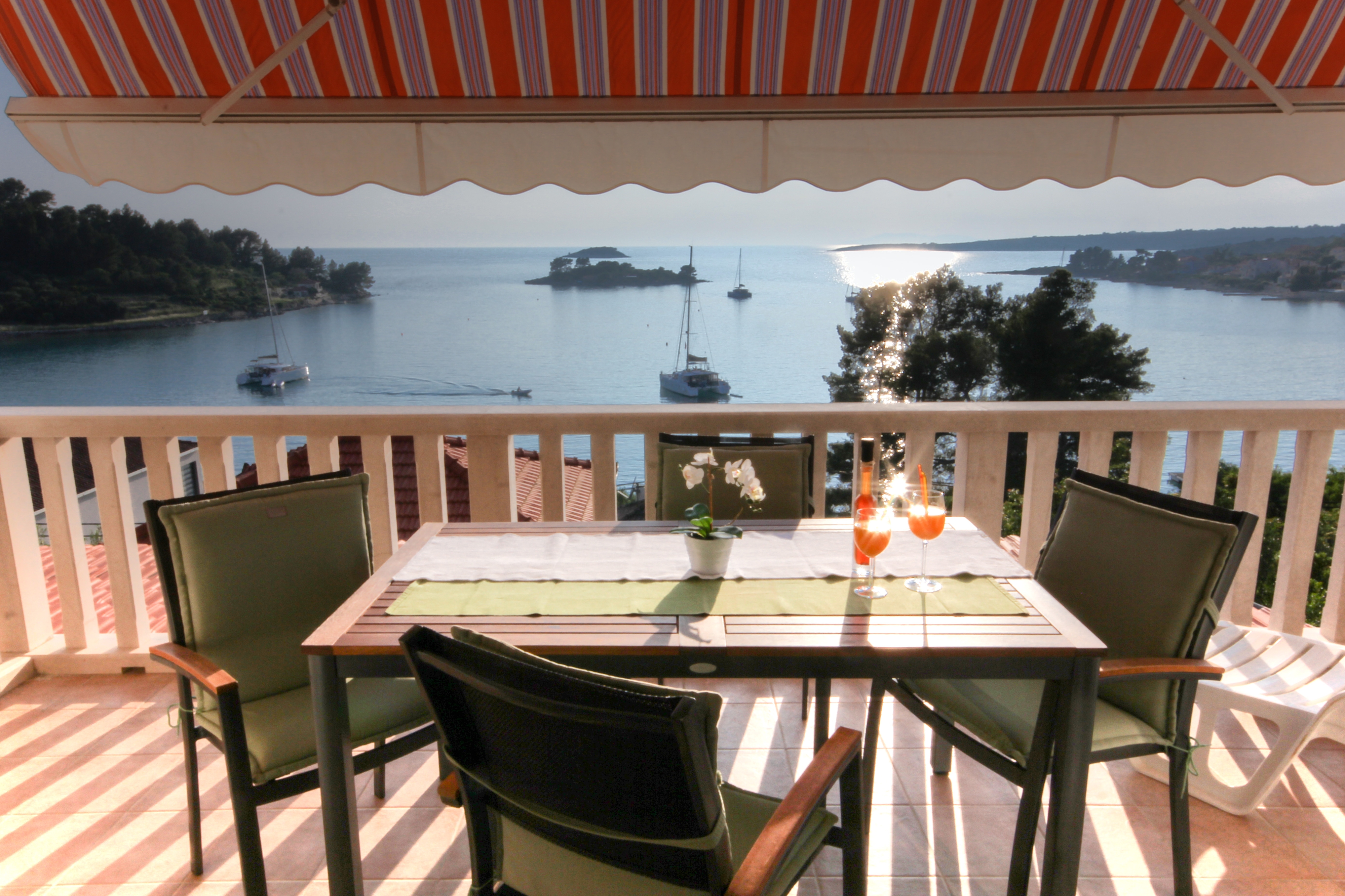 Two bedroom apartment with terrace and sea view Cove Gradina, Korčula  A-a
