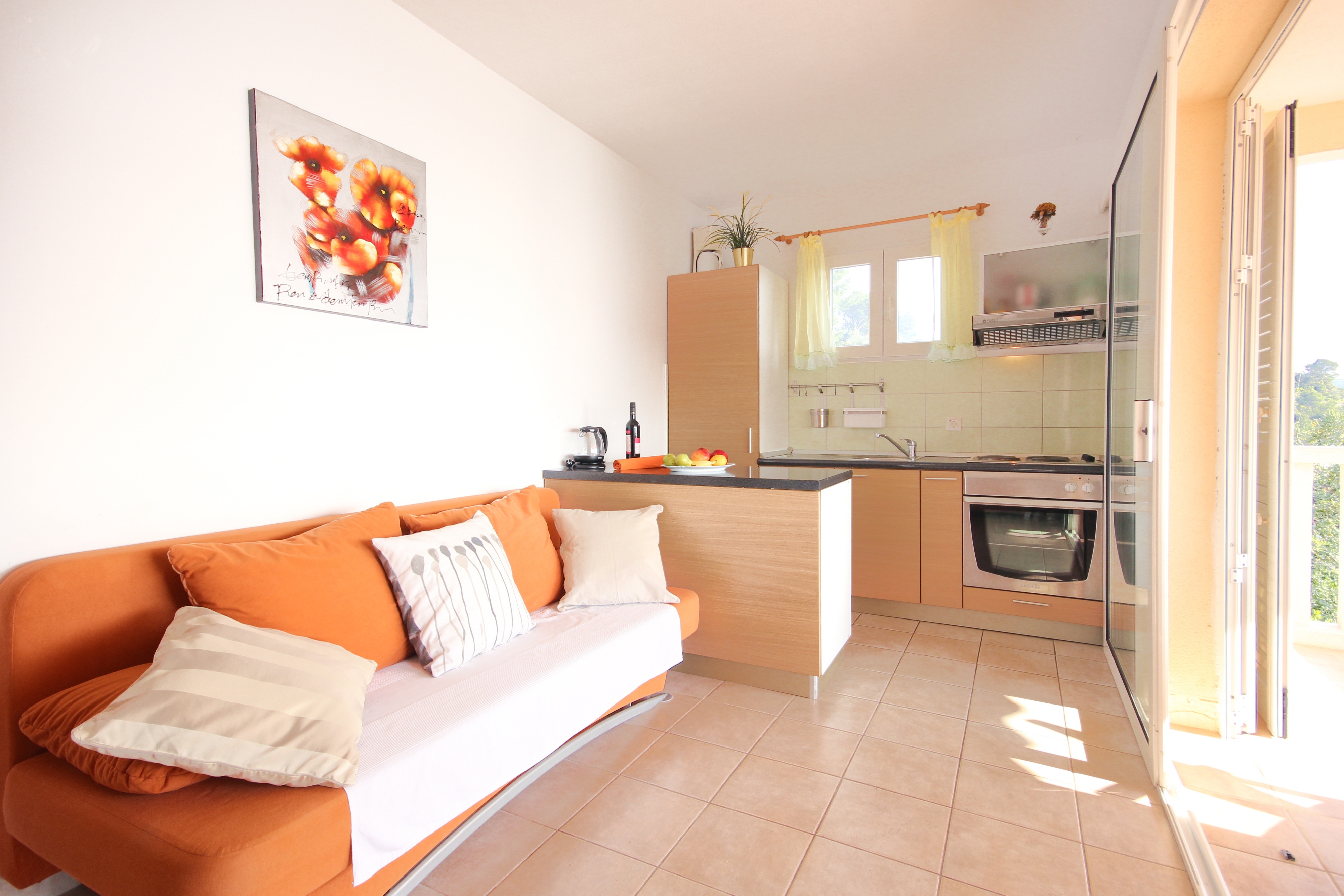 Two bedroom apartment with terrace and sea view Cove Gradina, Korčula (A-20658-c)