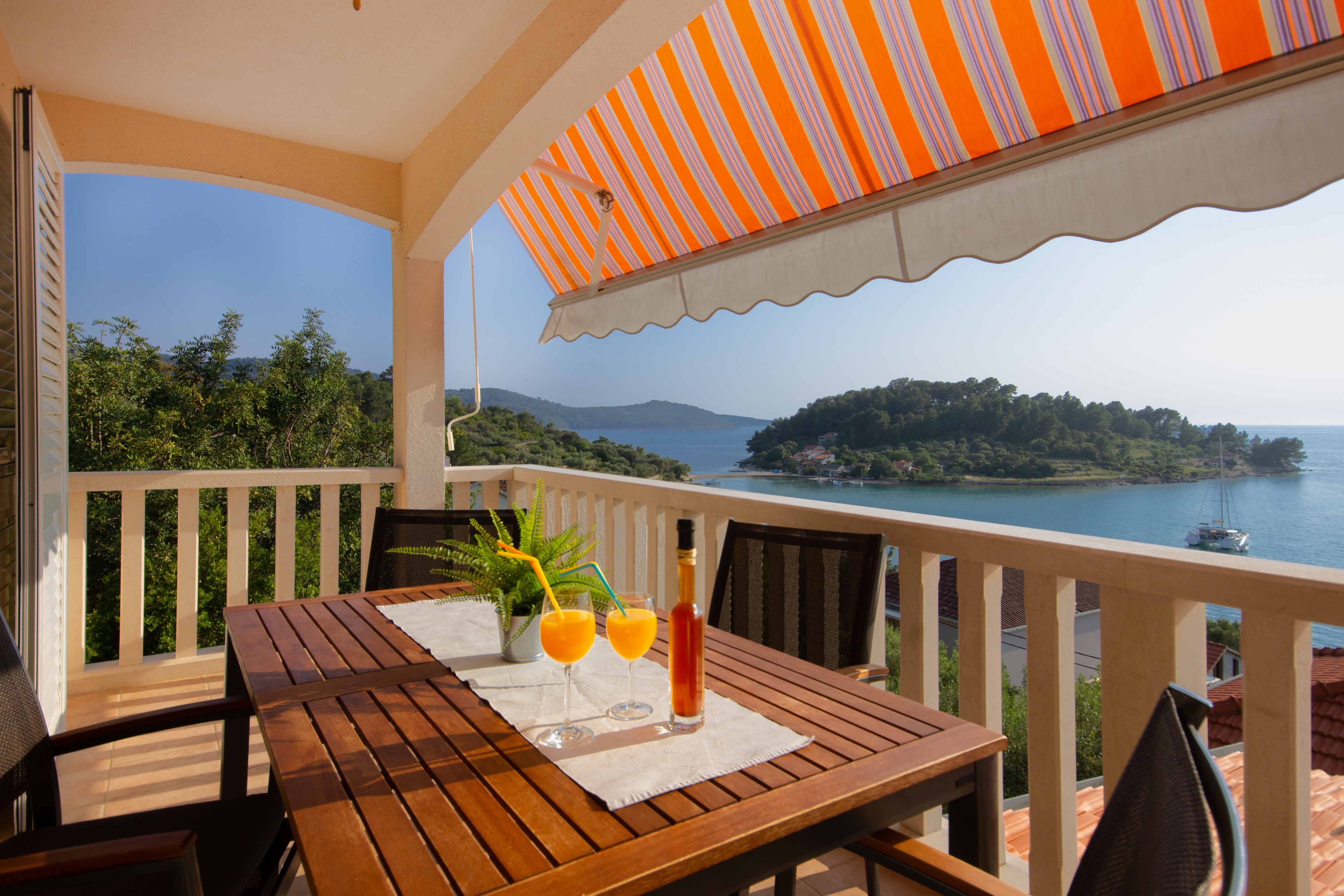 Two bedroom apartment with terrace and sea view Cove Gradina, Korčula (A-20658-c)