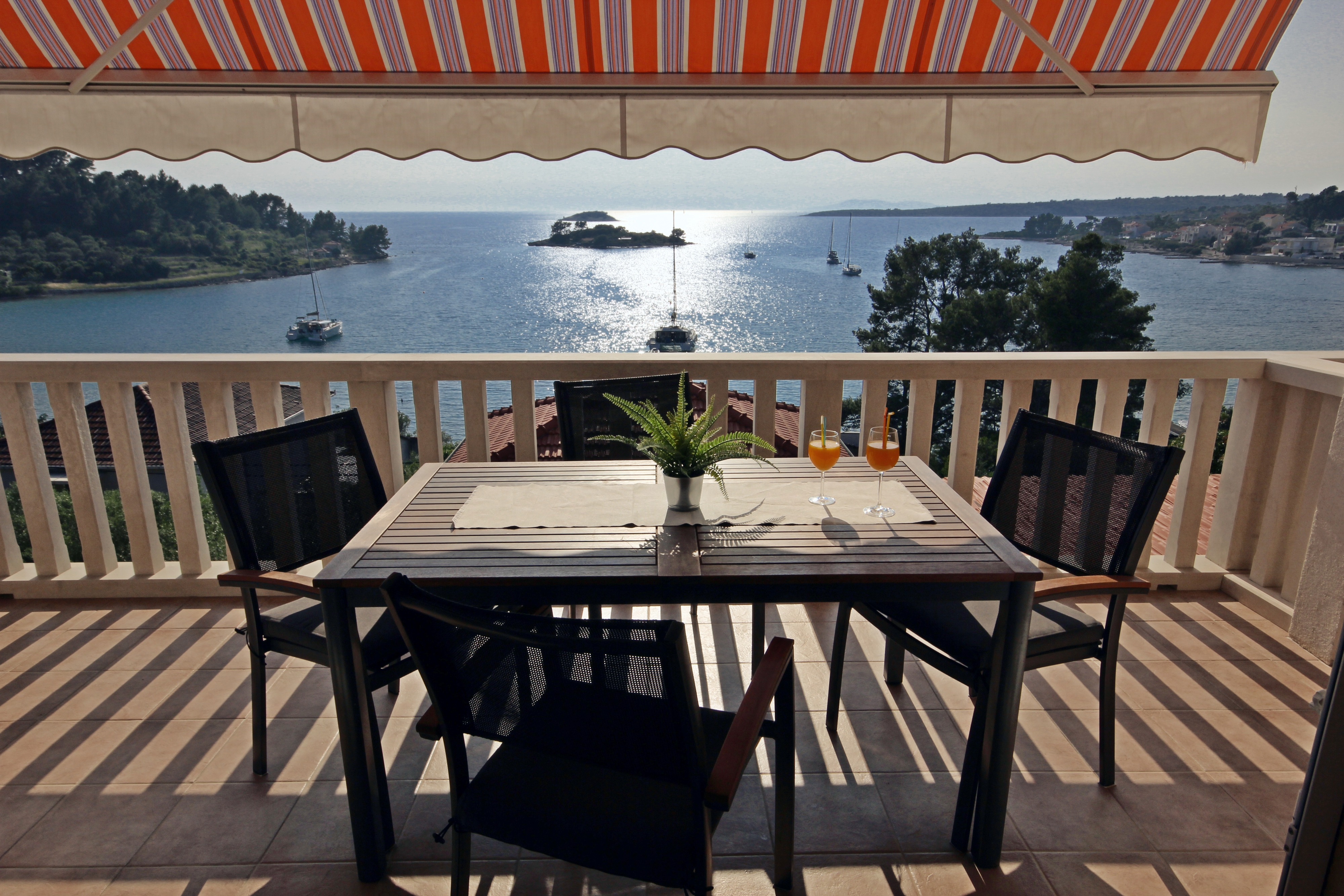 Two bedroom apartment with terrace and sea view Cove Gradina, Korčula  A-c