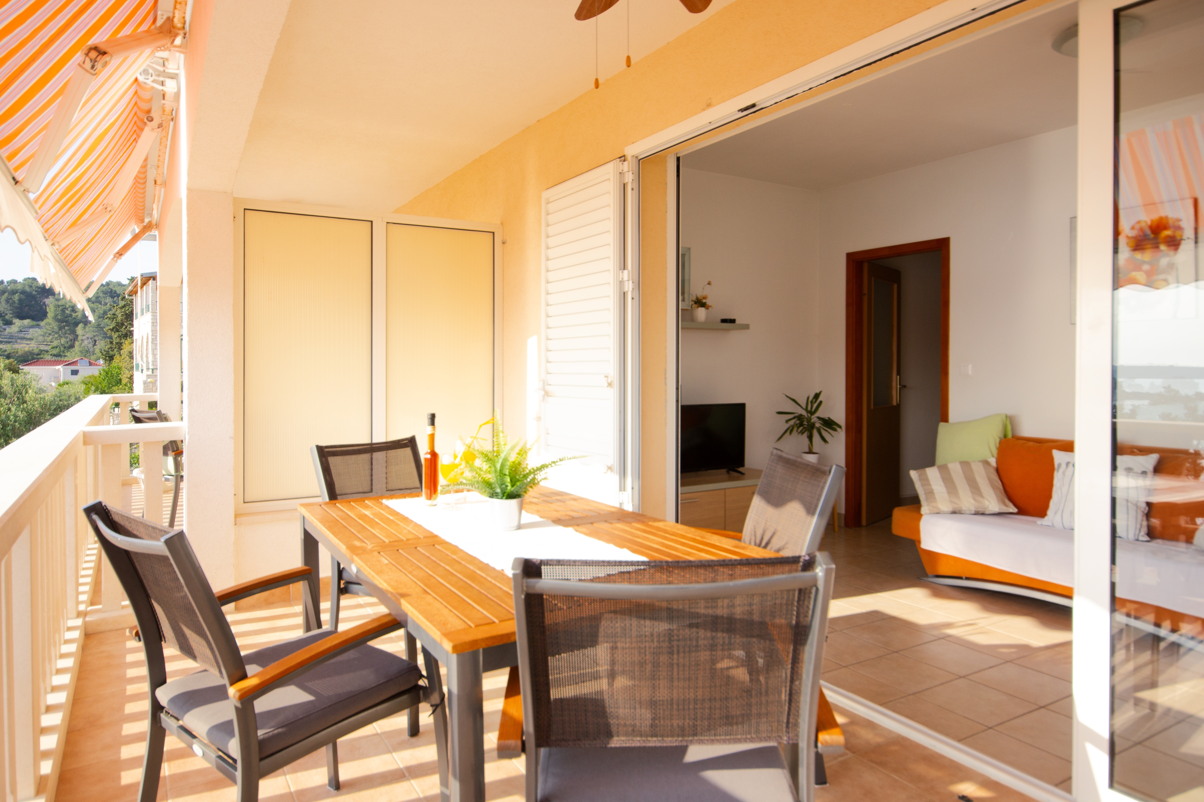 Two bedroom apartment with terrace and sea view Cove Gradina, Korčula  A-c