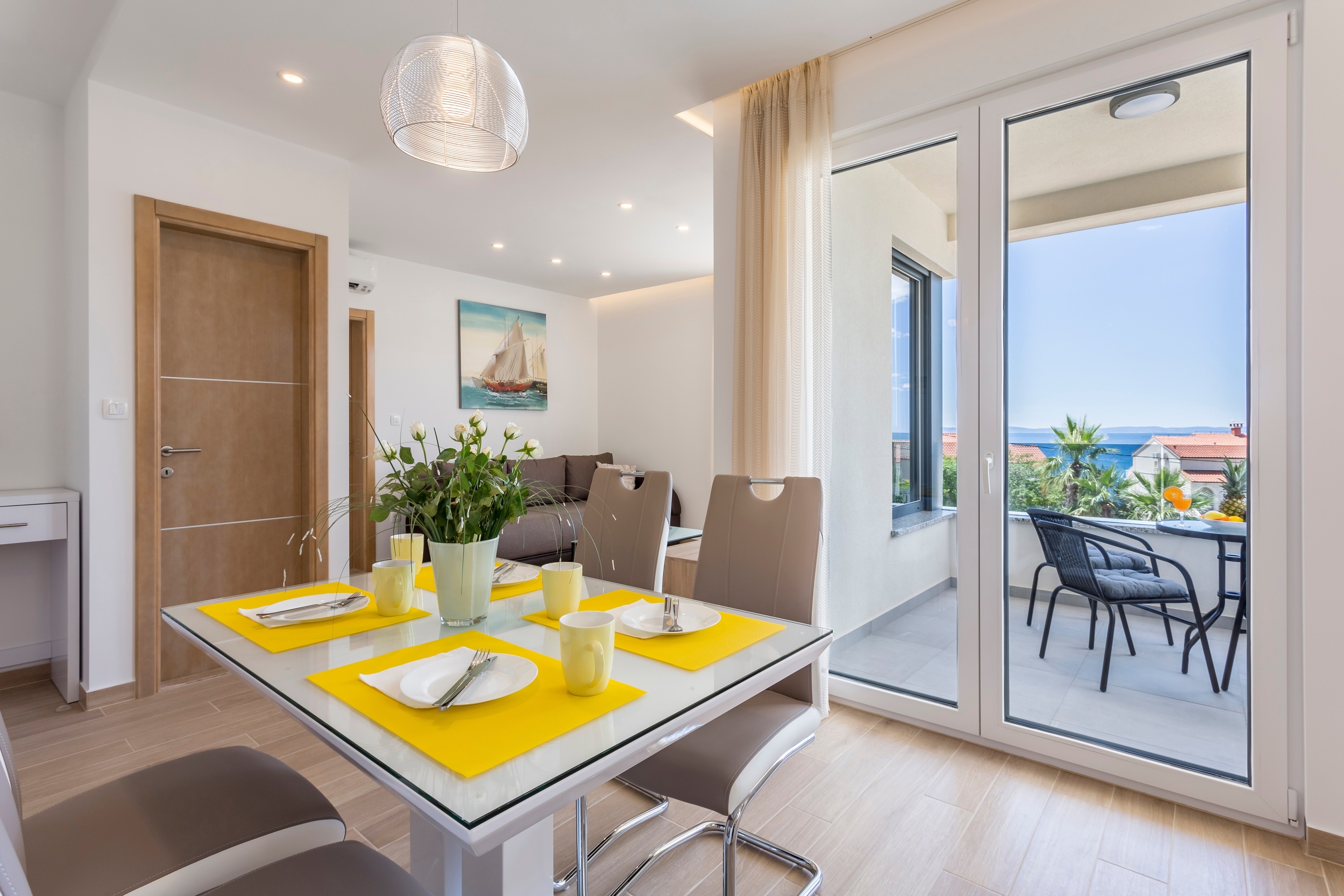 One bedroom apartment with balcony and sea view Podstrana, Split  A-c