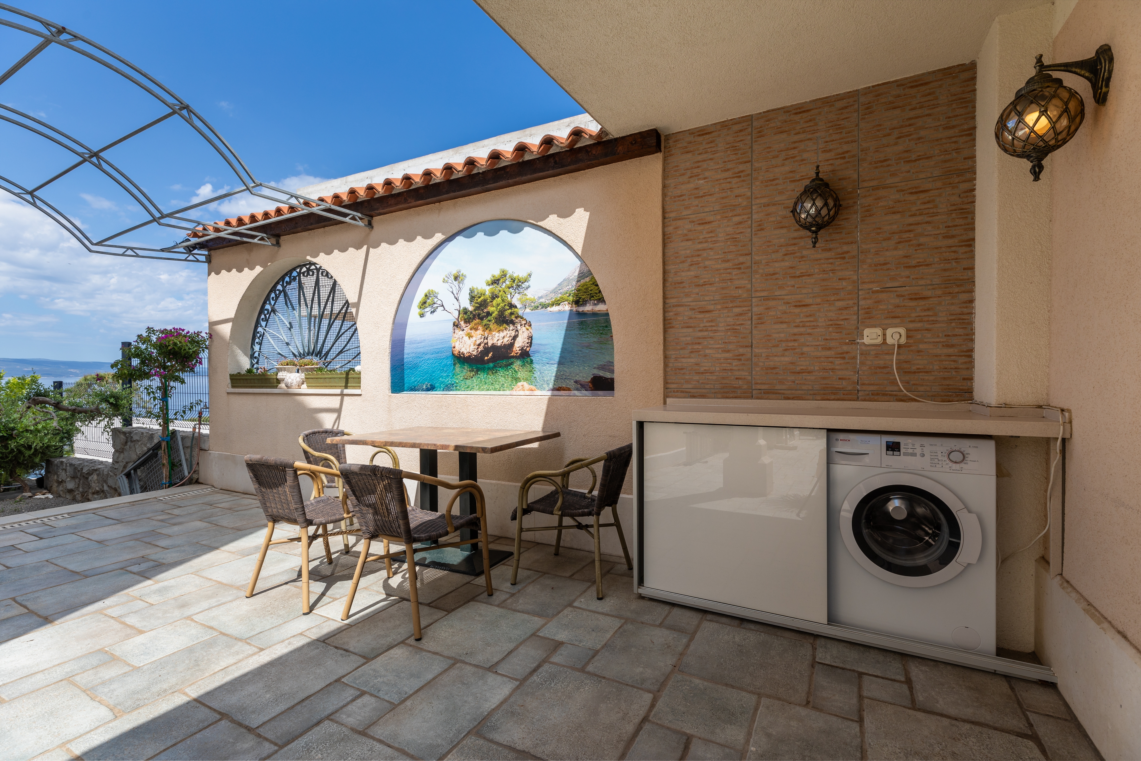 Two bedroom apartment with terrace and sea view Brela, Makarska  A-c
