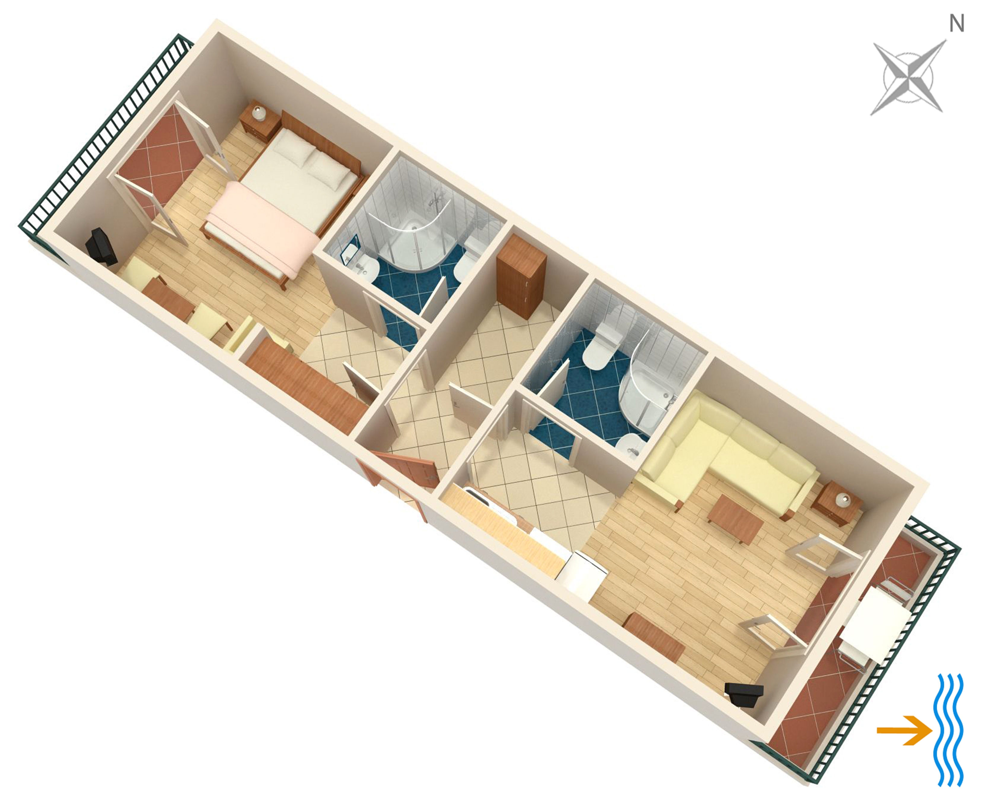 One bedroom apartment near beach Cove Pokrivenik, Hvar  A-f