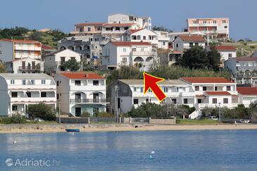 Metajna, Pag, Hébergement 208 - Appartement avec une plage de sables.