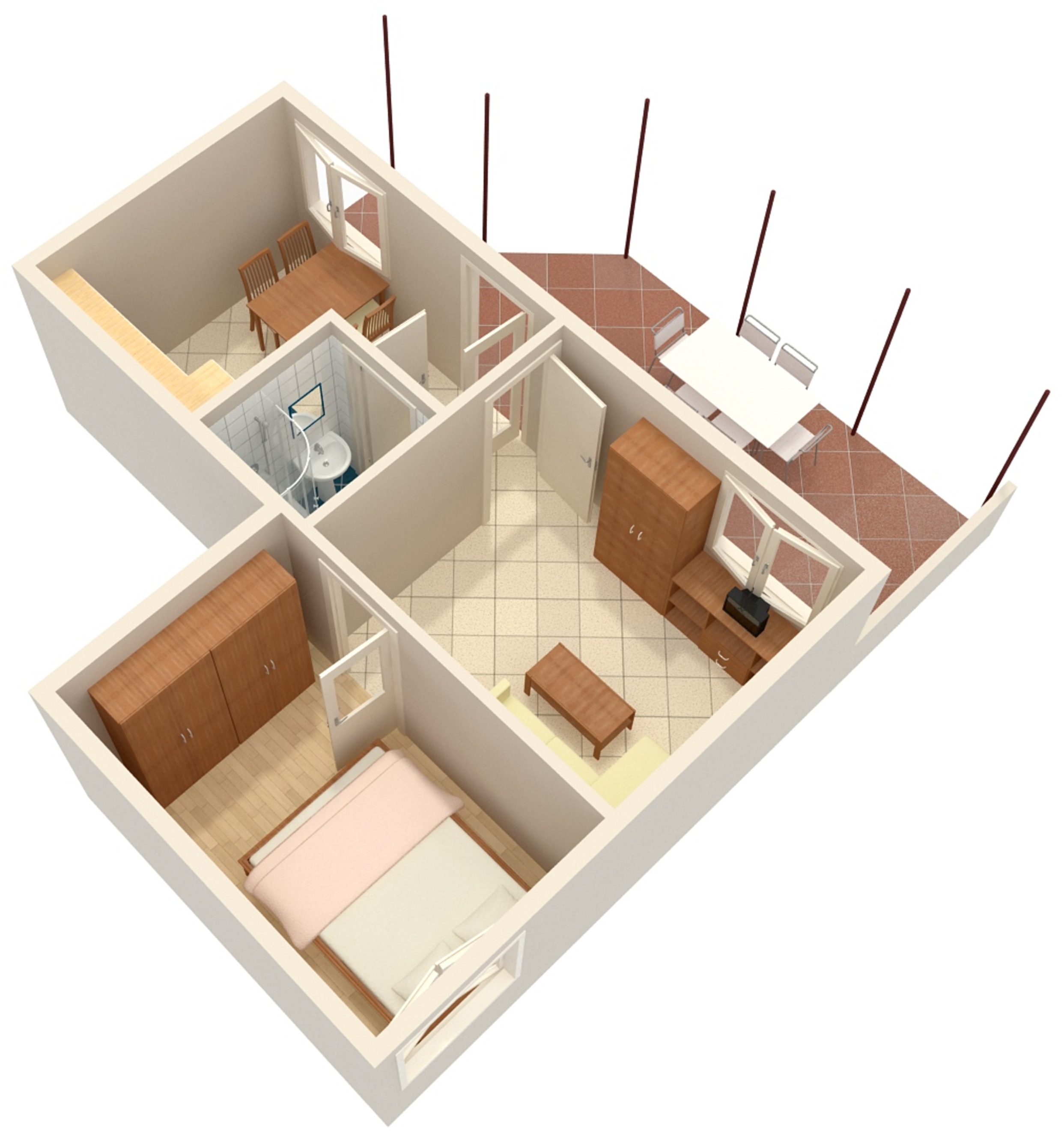 One bedroom apartment with terrace and sea view Rastići, Čiovo  A-c
