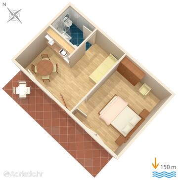 Podstrana, Plan in the apartment, WiFi.