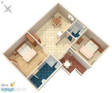 Plan Metajna, Plan in the apartment, WIFI.